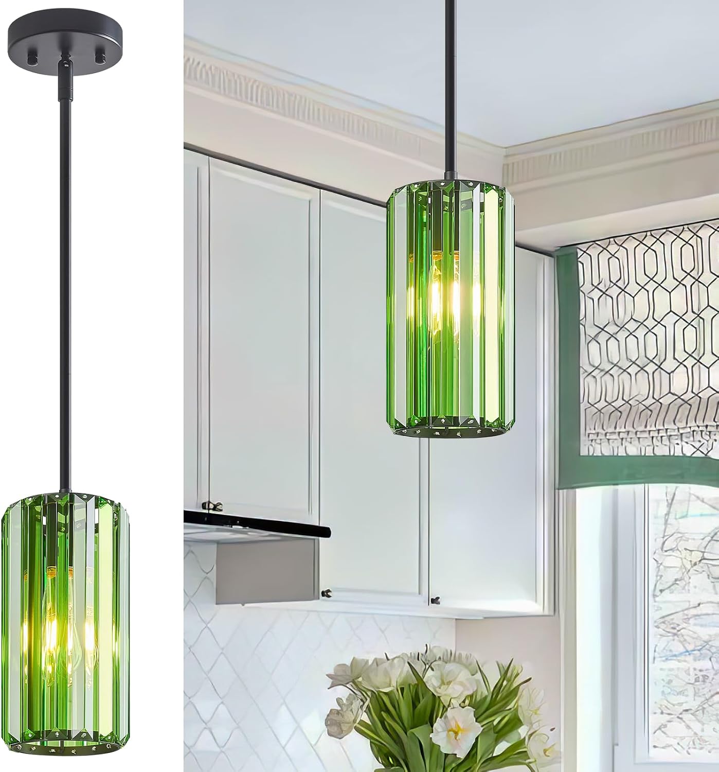 Chrome Pendant Lighting, Modern Pendant Light, Mini Crystal Chandeliers, Adjustable Pendant Light Fixture for Kitchen Island, Dining Room, Corridor & Bedroom (Chrome, 3-Pack) - Image 32