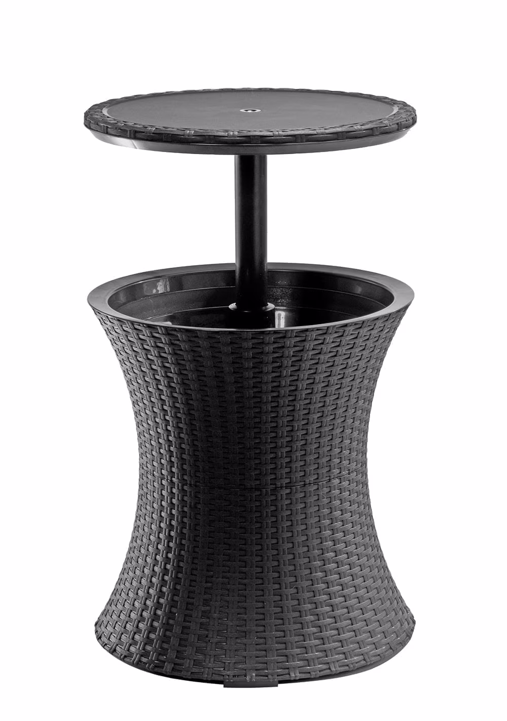 Keter Pacific 7.5 Gallon Cool Bar 2 in 1 Weather Resistant Side Table and Bar Durable Resin Outdoor Patio Beverage Cooler Table, Rattan Look Brown - Image 5