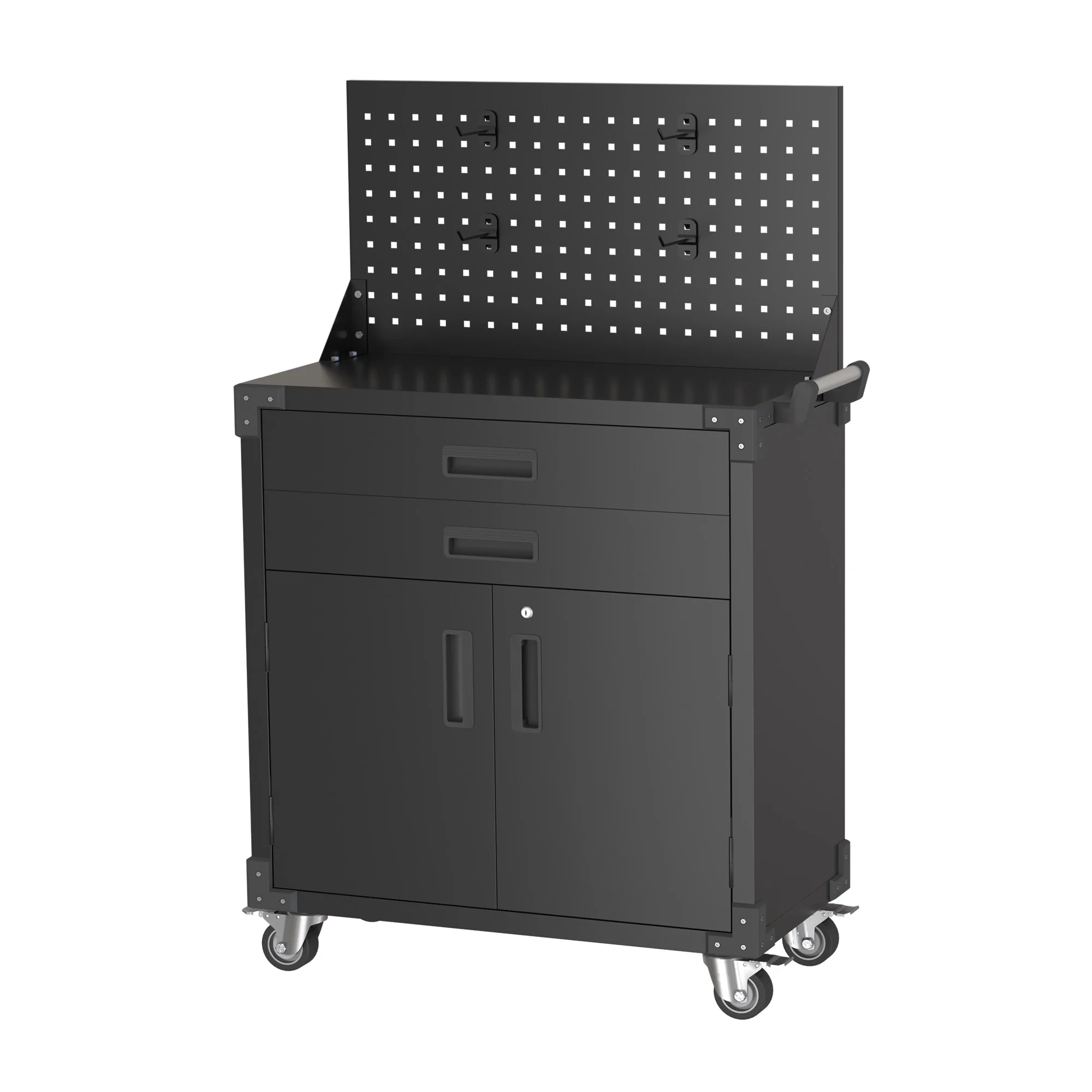 Aobabo Metal Storage Cabinet with Lock,Garage Storage Cabinet with Wheels,72In Steel Storage Cabinet for Garage Home Storage, Black Required-Assembly - Image 85
