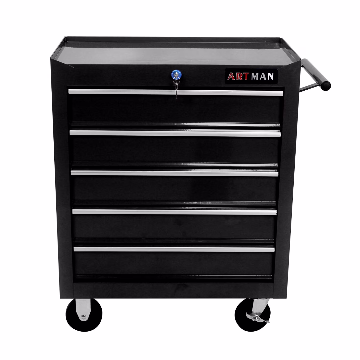 5-Drawer Rolling Tool Chest, Metal Tool Storage Organizer Cart with Locking System and Wheels, Multifunctional Mechanic Tool Cart for Garage, Warehouse, Workshop, Repair Shop, Red - Image 3