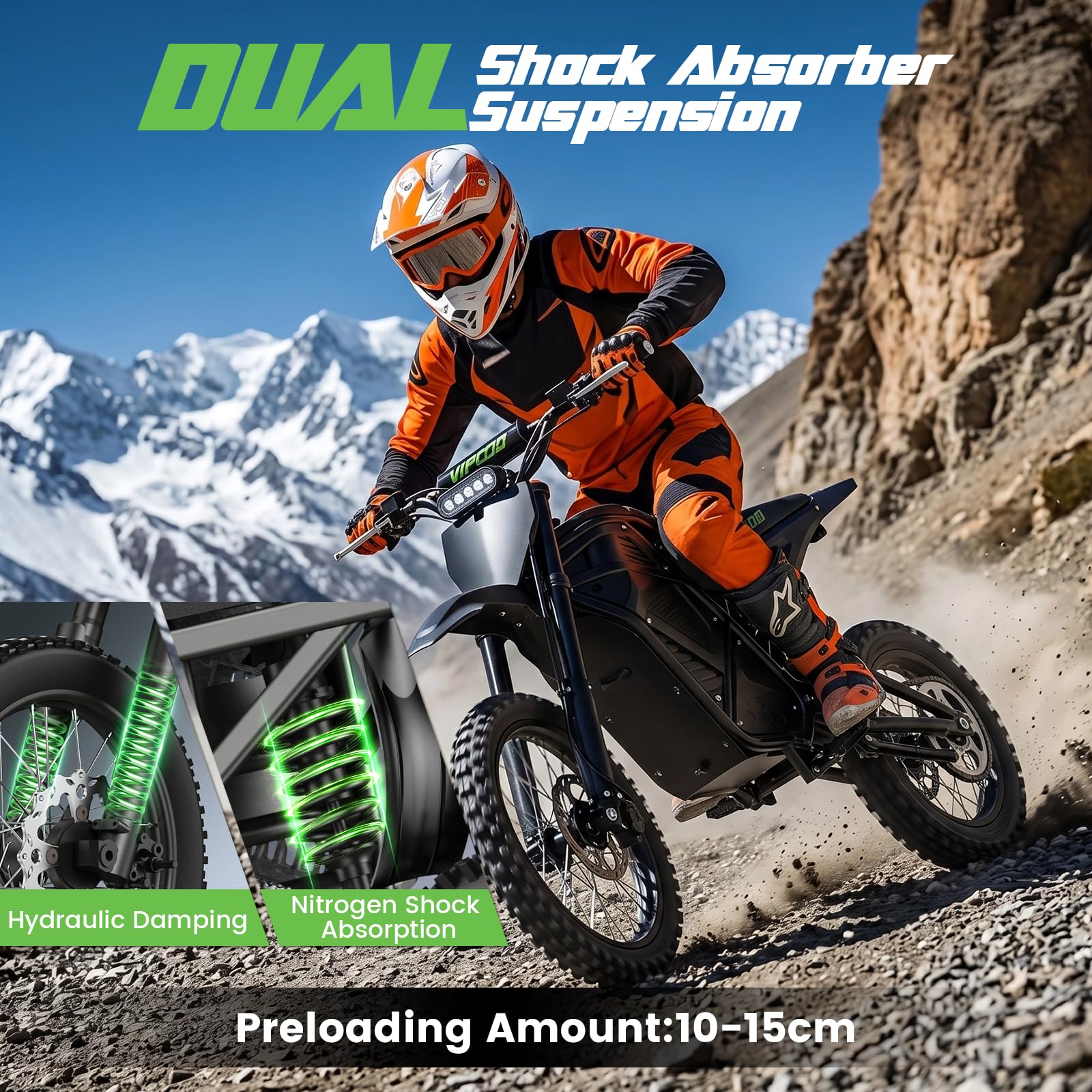 H3 Electric Dirt Bike for Adults 3500W 40MPH Electric Motorcycle - Image 5