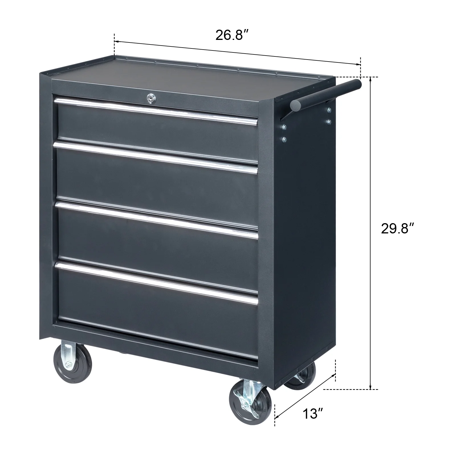 IVV Tool Storage Box Chest with 5 Drawers Steel Repair Tool Box with Lock and Key, Black - Image 11