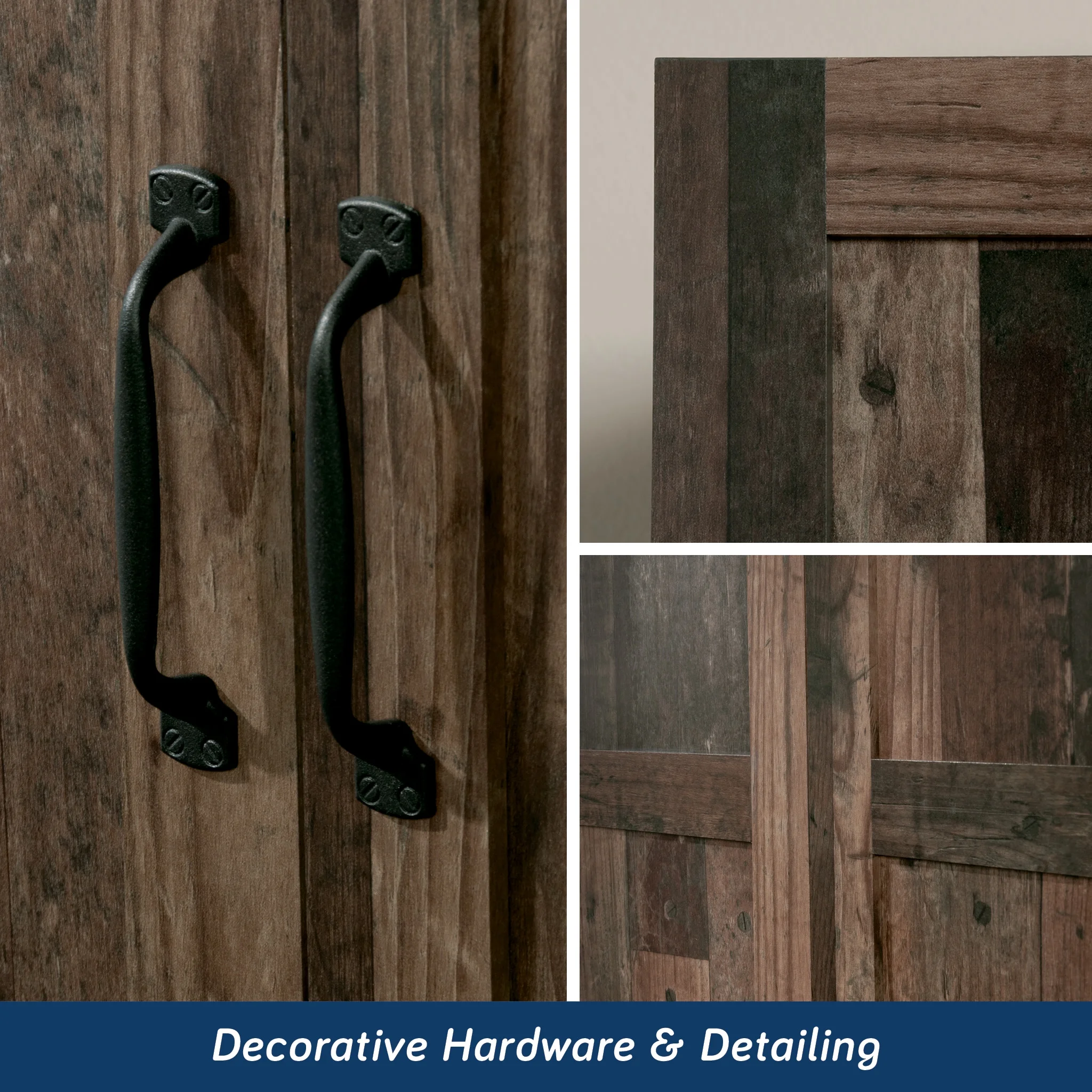 Sauder Select 2 Door Storage Cabinet, Reclaimed Pine Finish - Image 10