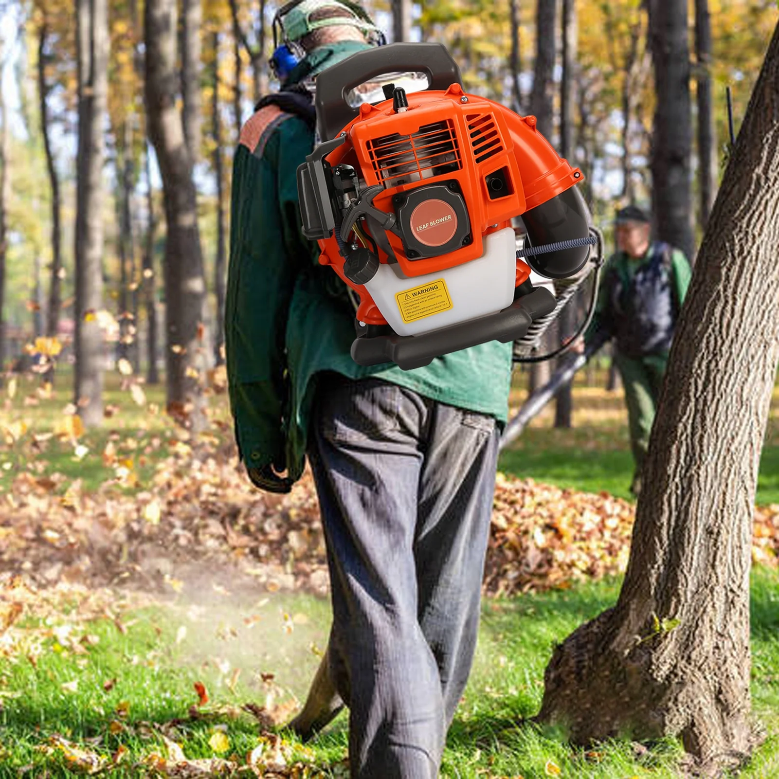 Birinta 1 Set Leaf Blower Backpack Style 52CC Two-stroke 1.25 KW Adjustable Tube Gas Powered Dust Blower Supplies for Garden Patio Cleaning, Lawn Care, Blowing Leaves and Dust - Image 2