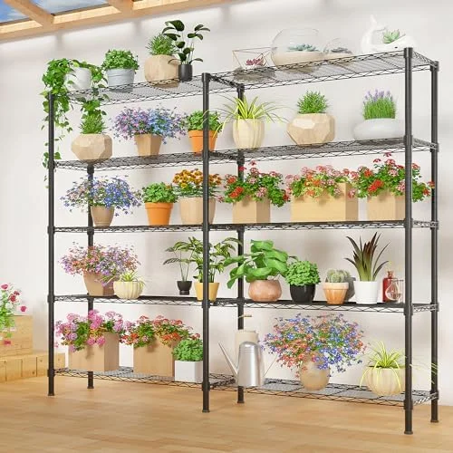 Tier Storage Shelves Standing Shelf Units NSF Wire Garage Organizer Heavy Duty Garage Shelving Unit L Shaped Clothes Rack for Corner Laundry Bathroom Kitchen Pantry Closet (Black, 4 Tire) - Image 13