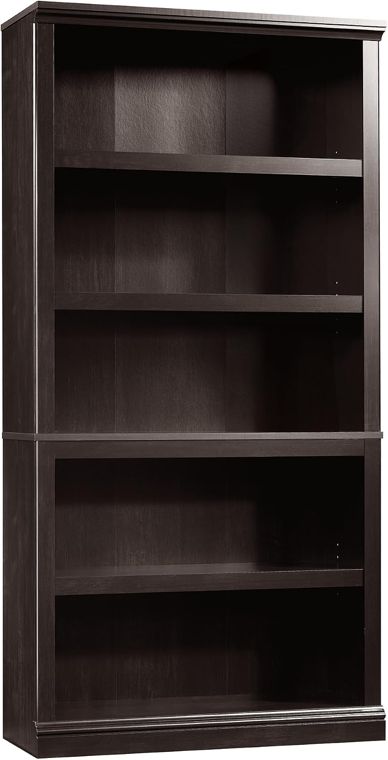 5-Shelf Split Bookcase / Bookshelf, Oiled Oak Finish - Image 7