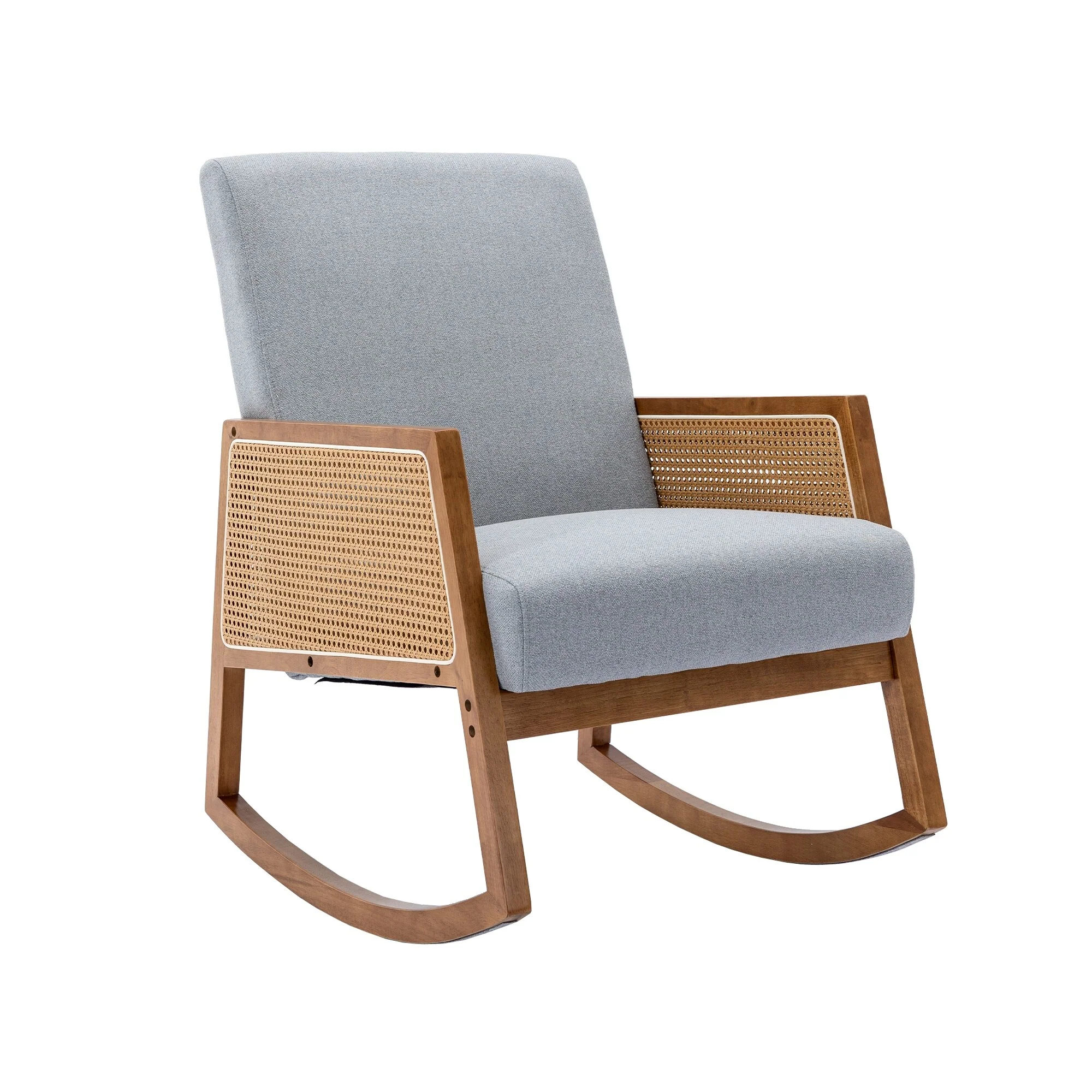 Upholstered Tall Back Rocking Chair, Smooth Gliding Accent Armchair for Comfortable Living Room Seating - Image 32