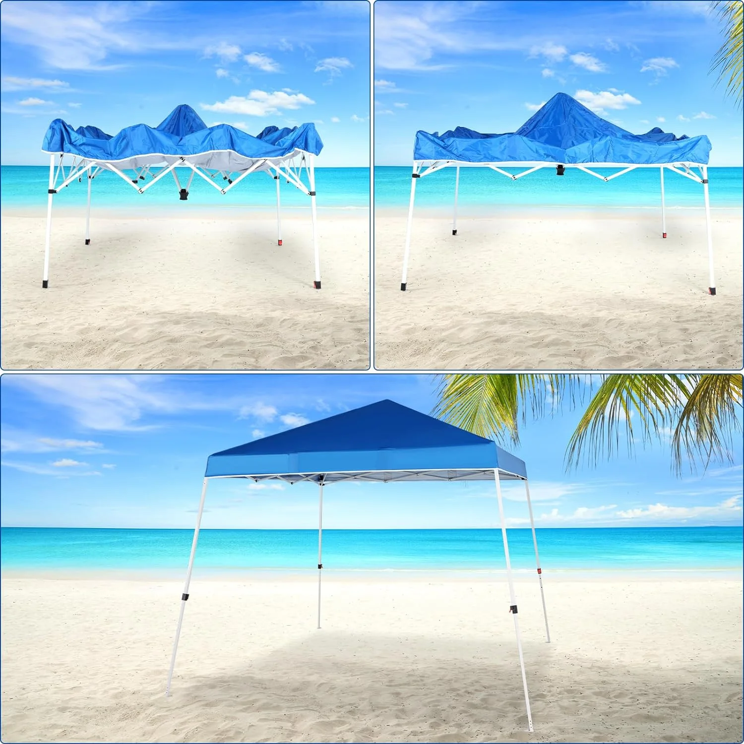 Abba Patio 10'x10' Outdoor Pop up Canopy Tent w/ Carry Bag, Blue - Image 10