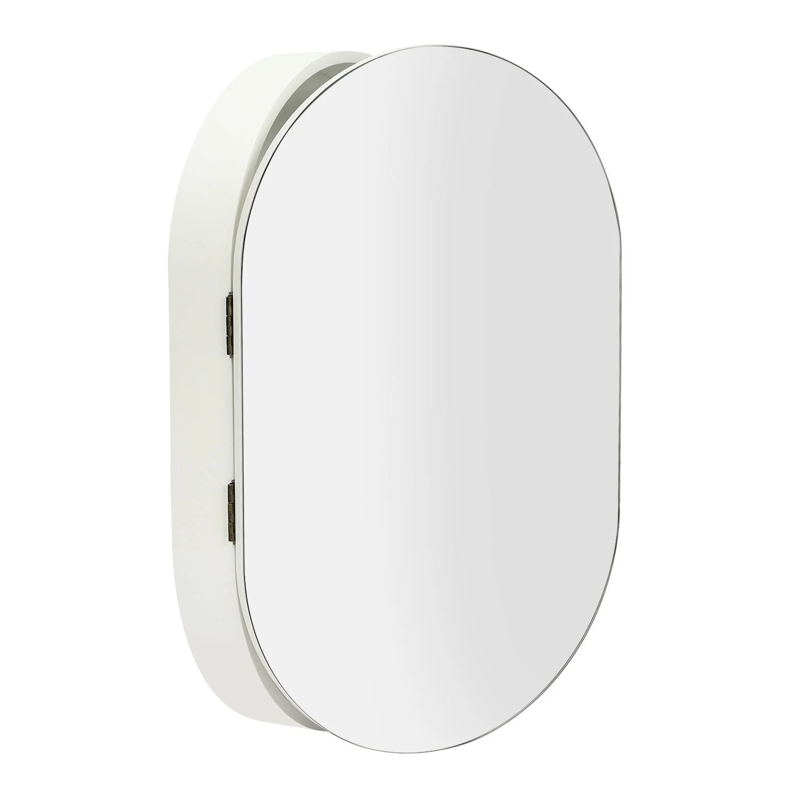Fichiouy Bathroom Mirror Cabinet Oval Wall Mounted Cabinet Storage Cabinet with Mirror for Bathroom 19.76" x 30.82" - Image 7