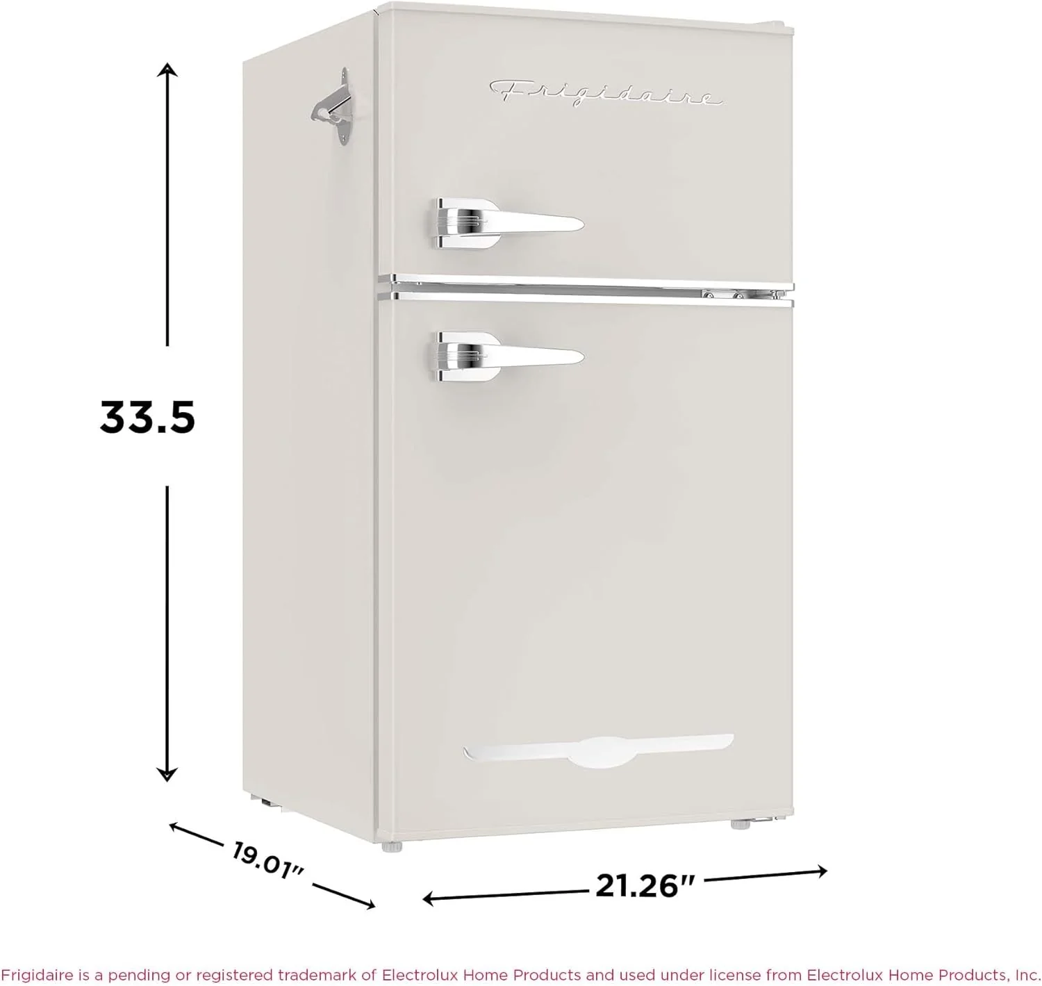 Retro Mini Fridge with Freezer& Side Bottle Opener-Small 2 Door Refrigerator for Office Bar or College Dorm Room-3.1 Cu Ft 19 "D x 20.5" W x 33.5" H - Image 10