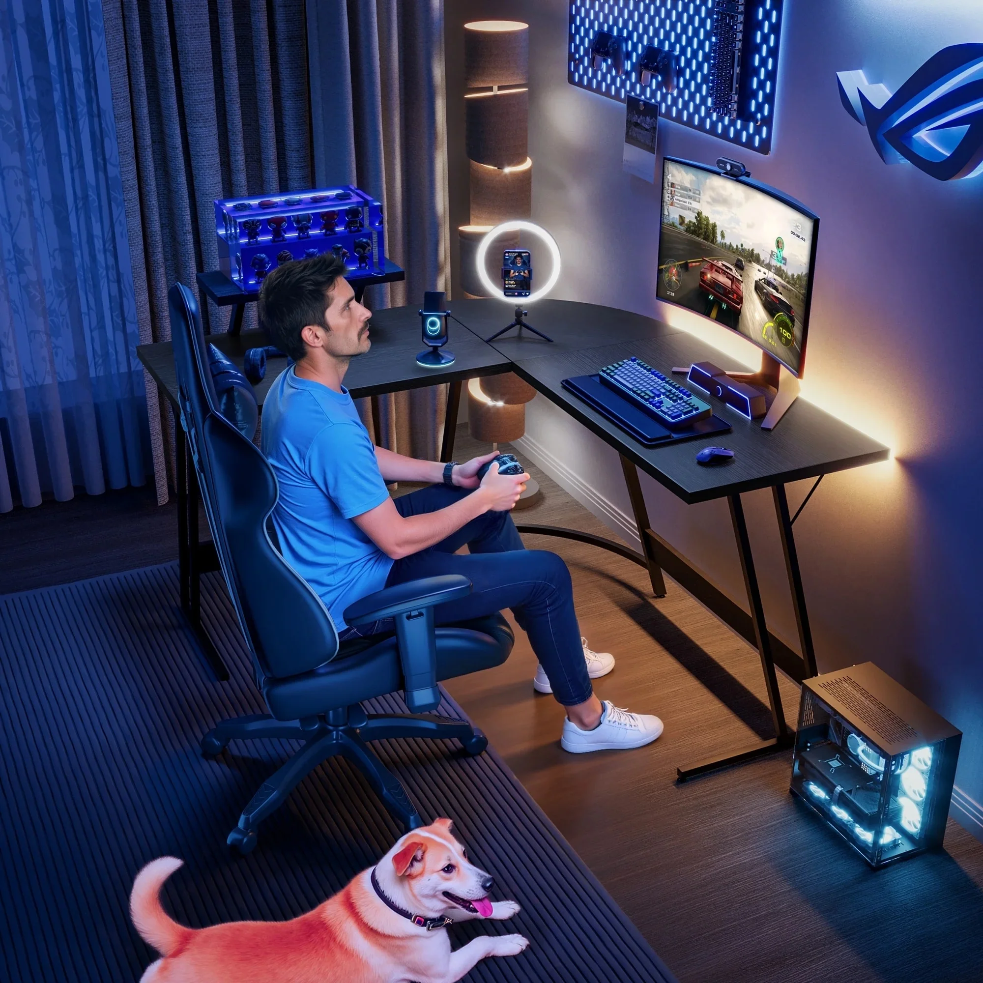 L-Shaped Gaming Desk, Computer Corner Desk and Office Writing Desk for Home - Image 22