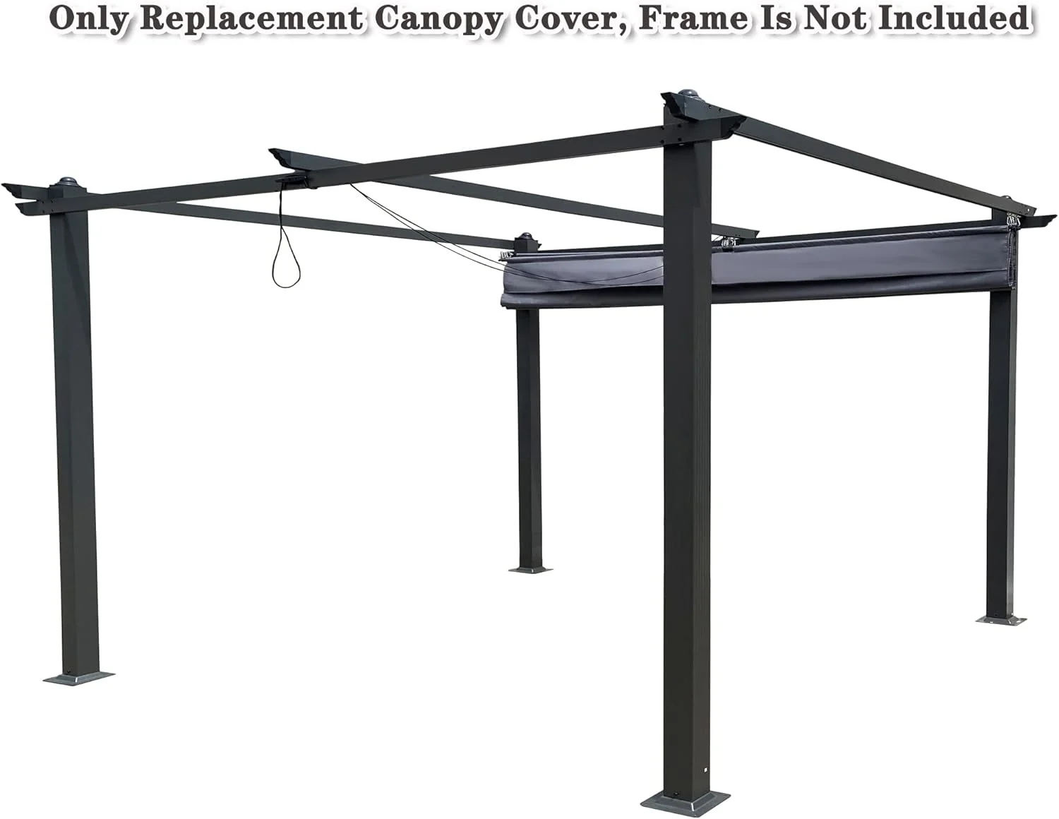 Outdoor Patio Pergola Replacement Canopy Top Cover Gazebo Replacement Shade Cover (Gray-for 13x10 Ft Pergola Frame) - Image 3