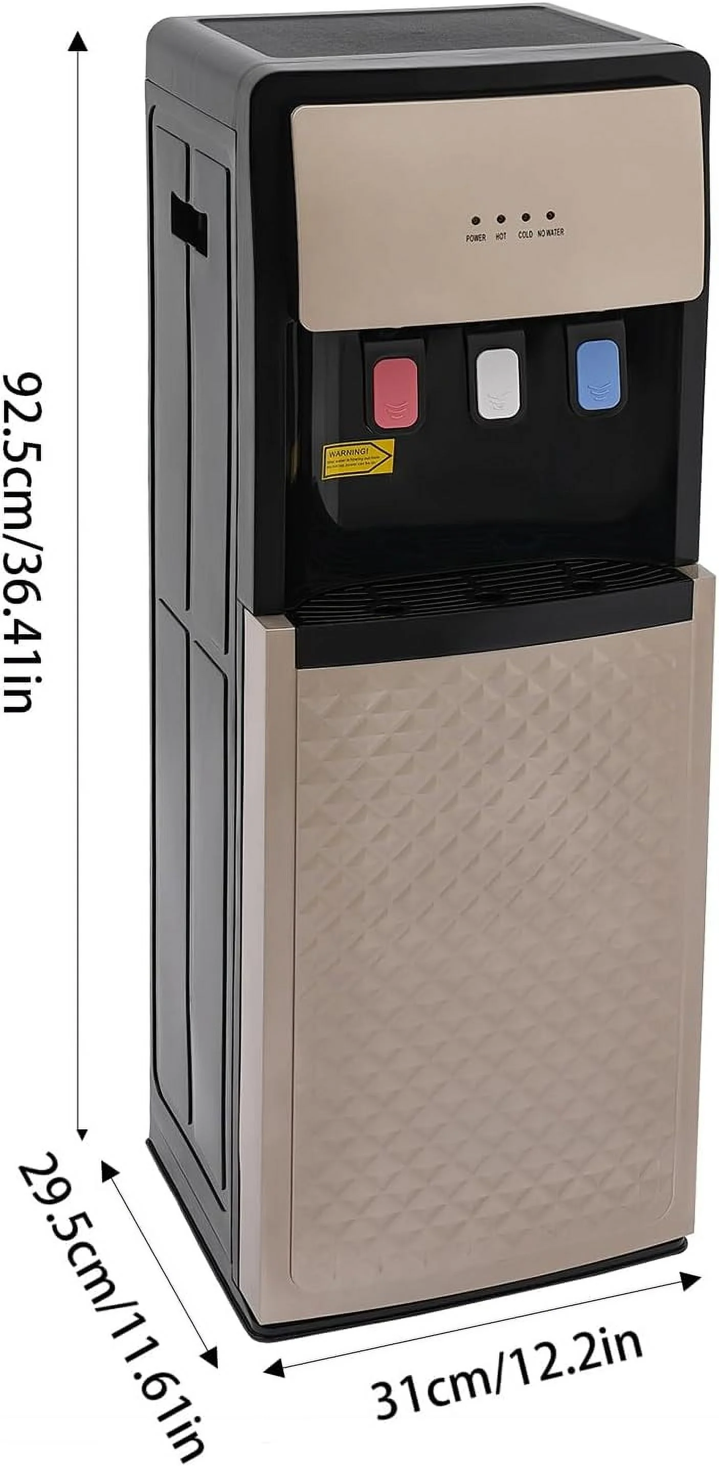 Bottom Loading Water Cooler Dispenser, Storage Cabinet Drinking Fountain Hot & Cold Standing Water Dispenser with Anti-Scalding Design Safety Lock for Home Office (Silver Grey) - Image 15