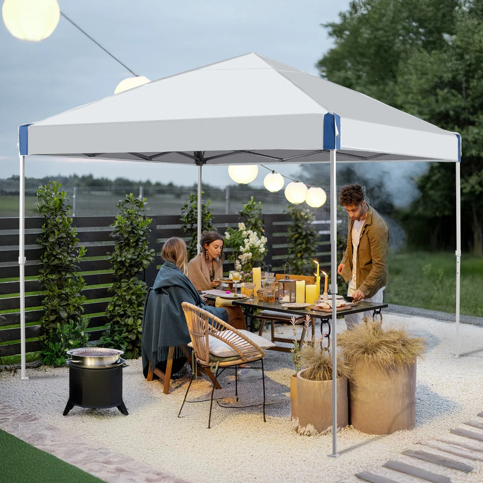 XiHuaZhaoChen Canopy Tent Easy Set-up Outdoor Patio Canopy Adjustable Straight Leg Heights Instant Shelter with Wheeled Bag,Gray,10' x 10' - Image 8