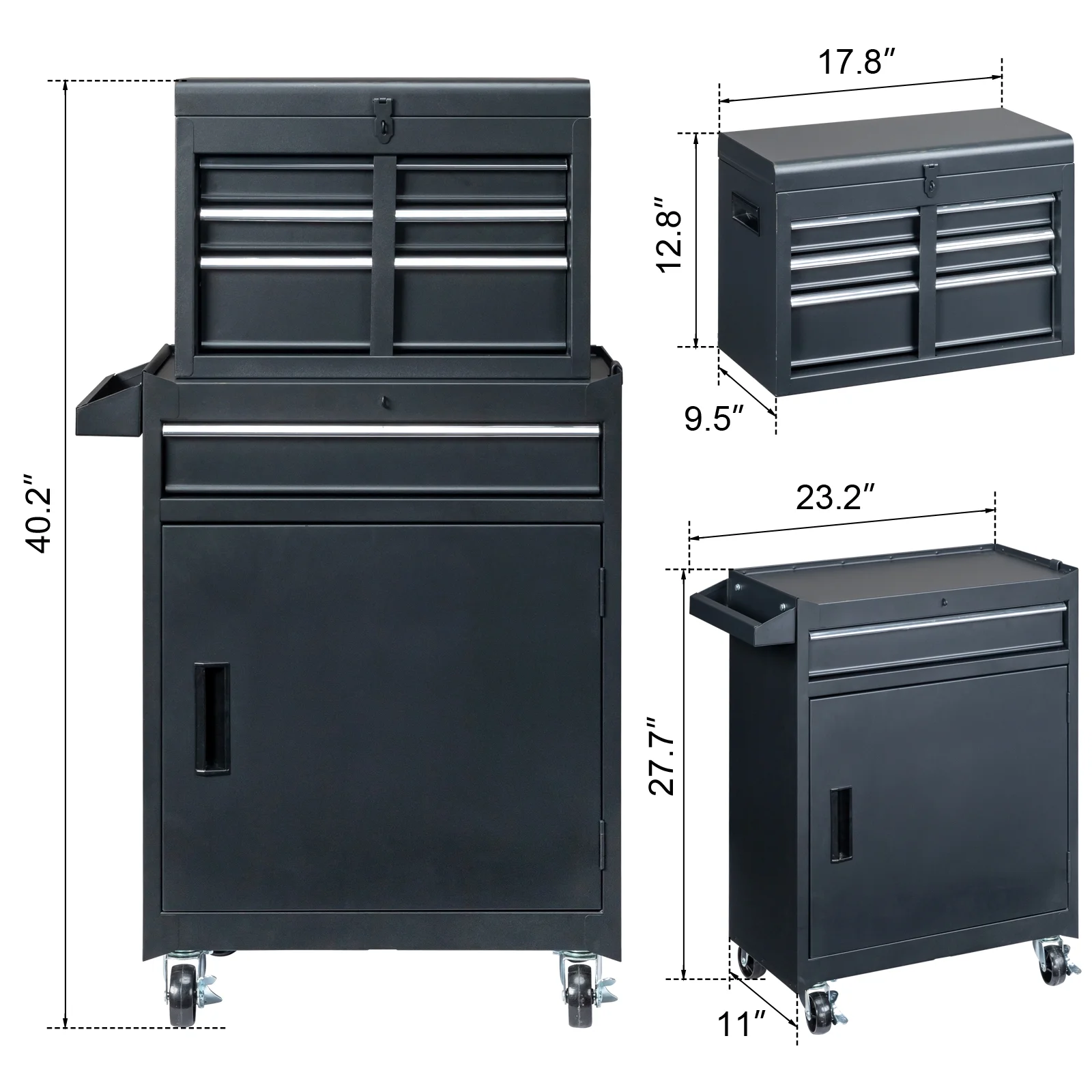 Zimtown Rolling Tool Chest, 4-Drawer Tool Box Organizer, Tool Storage Cabinet - Image 16
