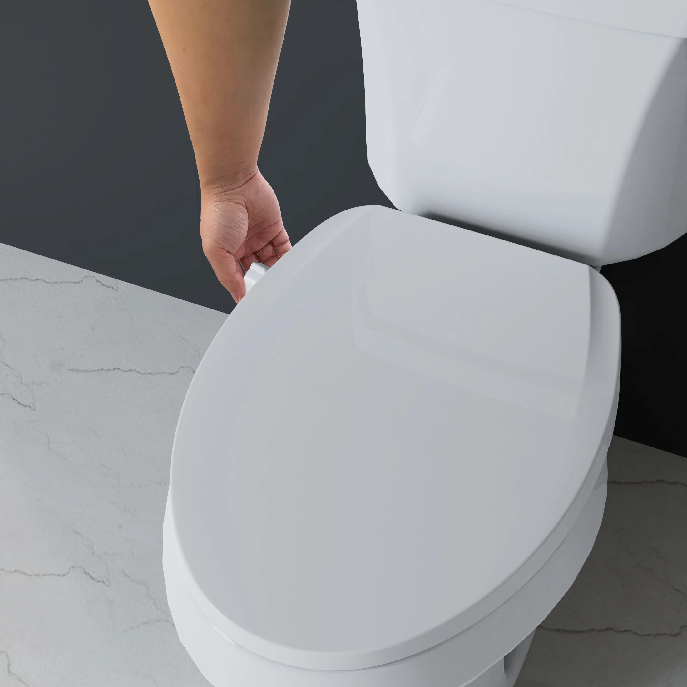 Mainstays Elongated Non-Electric Bidet Toilet Seat with Dual Self-Cleaning Nozzles, Daisy White - Image 4