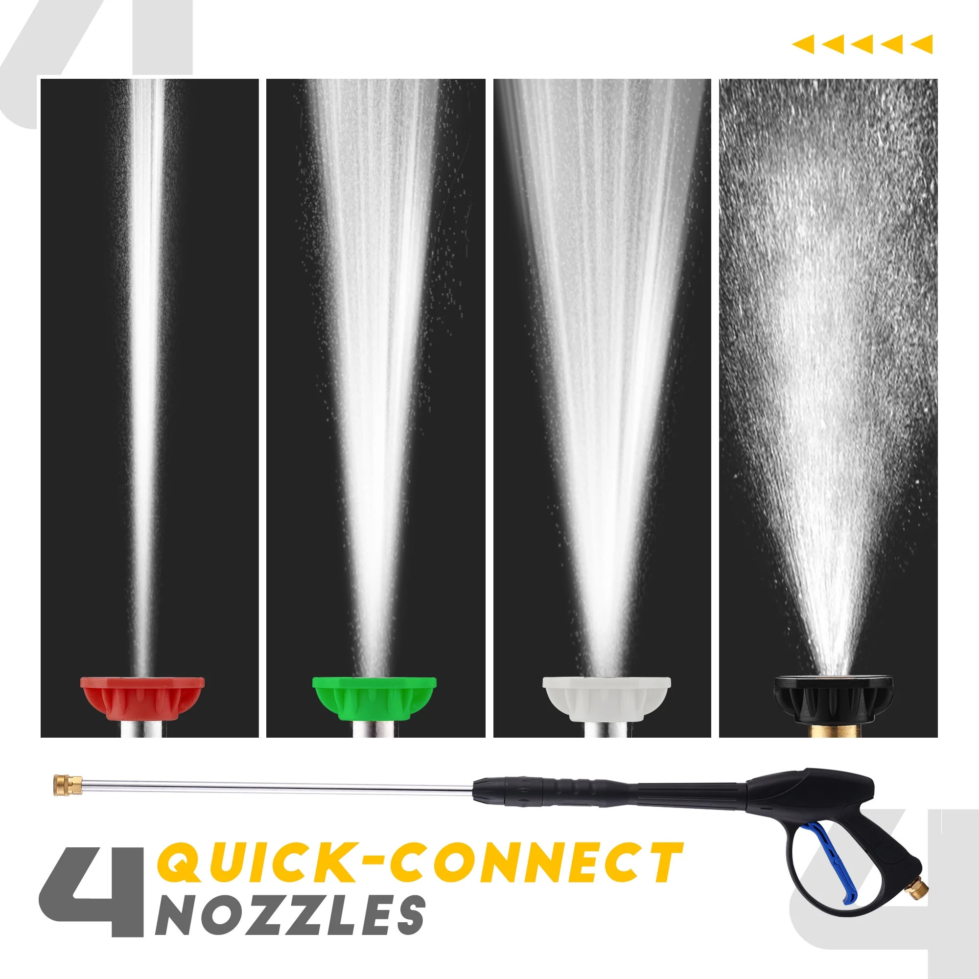 Efurden Gas Pressure Washer, 3500 PSI and 2.3Max GPM Power Washer with 4 Quick Connect Nozzles, 25 Ft Hose for Cleaning Floors, Cars, Patios - Image 4