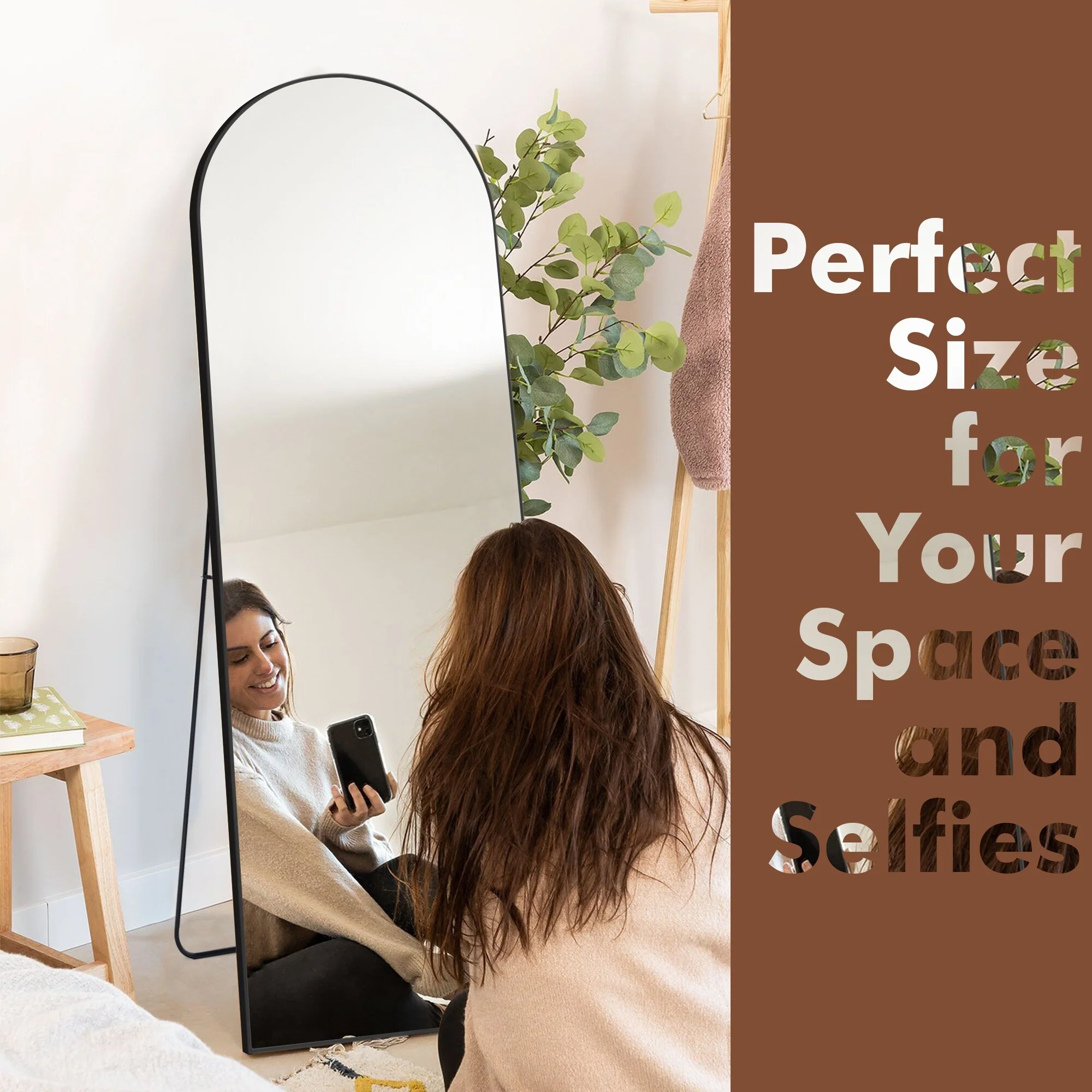 64x21 Full Length Floor Mirror, Large Full Body Aluminum Alloy Frame Standing Mirror with Stand and Wall Mount Option - Image 36