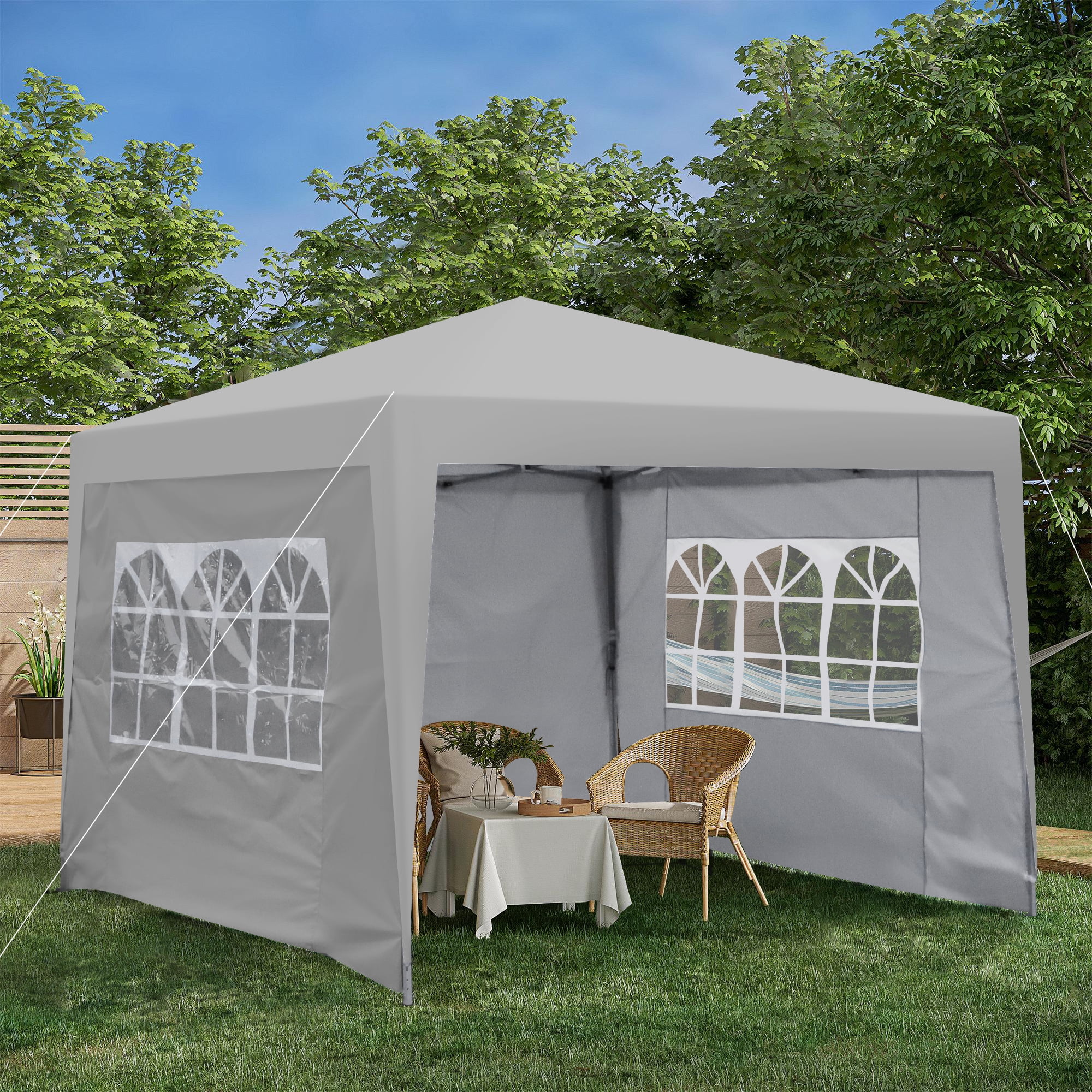 IVV 10x10FT Pop Up Canopy Tent, Outdoor Instant Slant Legs Gazebo Shelter with Carrying Bag, Portable for Patio Deck Garden and Beach - Blue - Image 10
