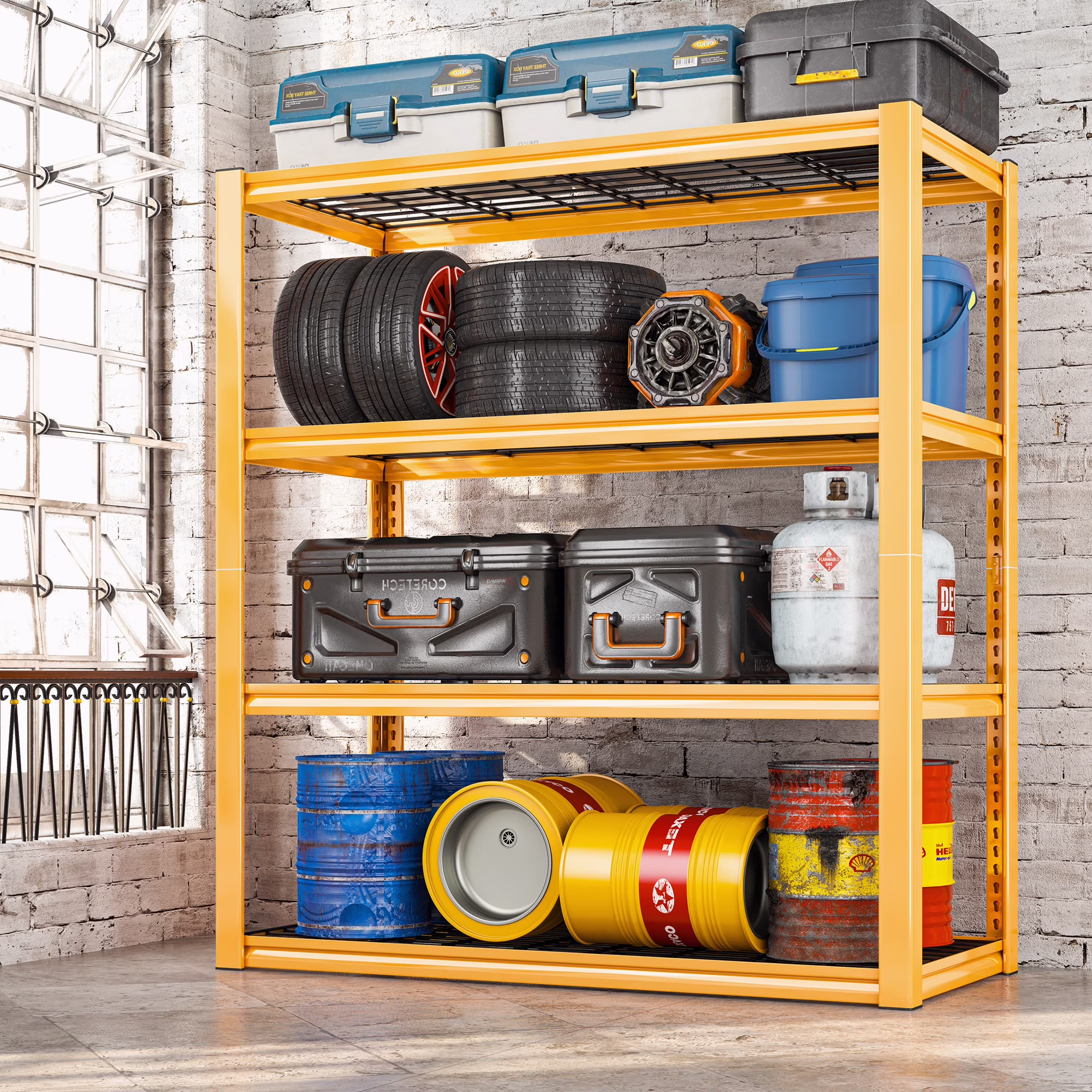 REIBII 2200LBS Garage Shelving Units Heavy Duty Adjustable Metal Shelving 4 Tier Storage Shelves,39.4" W x 19.7" D x 59.9H - Image 3