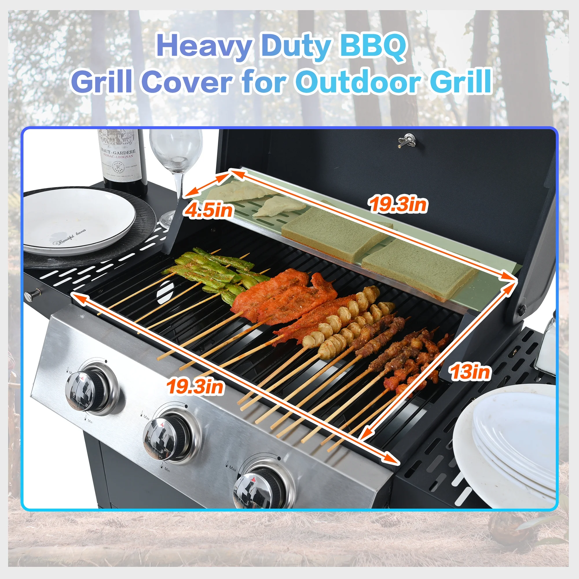 Qiushi 3-Burner Propane Gas Grill, 26,000 BTU Stainless Steel BBQ Grill with 2 Shelves & Thermometer, Outdoor Patio Grill with Electronic Ignition, Wheels & Bottle Opener -M?Durable & Even Heating - Image 3