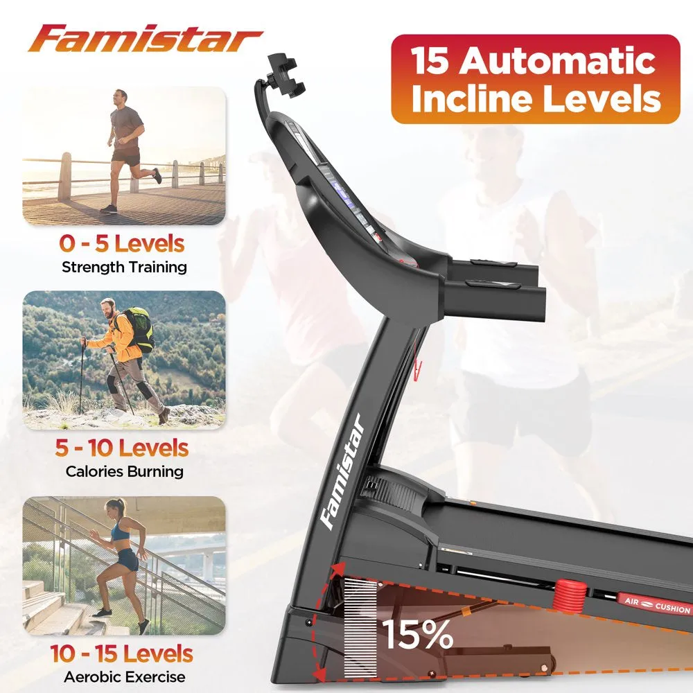 Folding Treadmill for Home with 15 Levels Auto Incline, 300LB Capcity, 10MPH Fast Speed Controls - Image 3