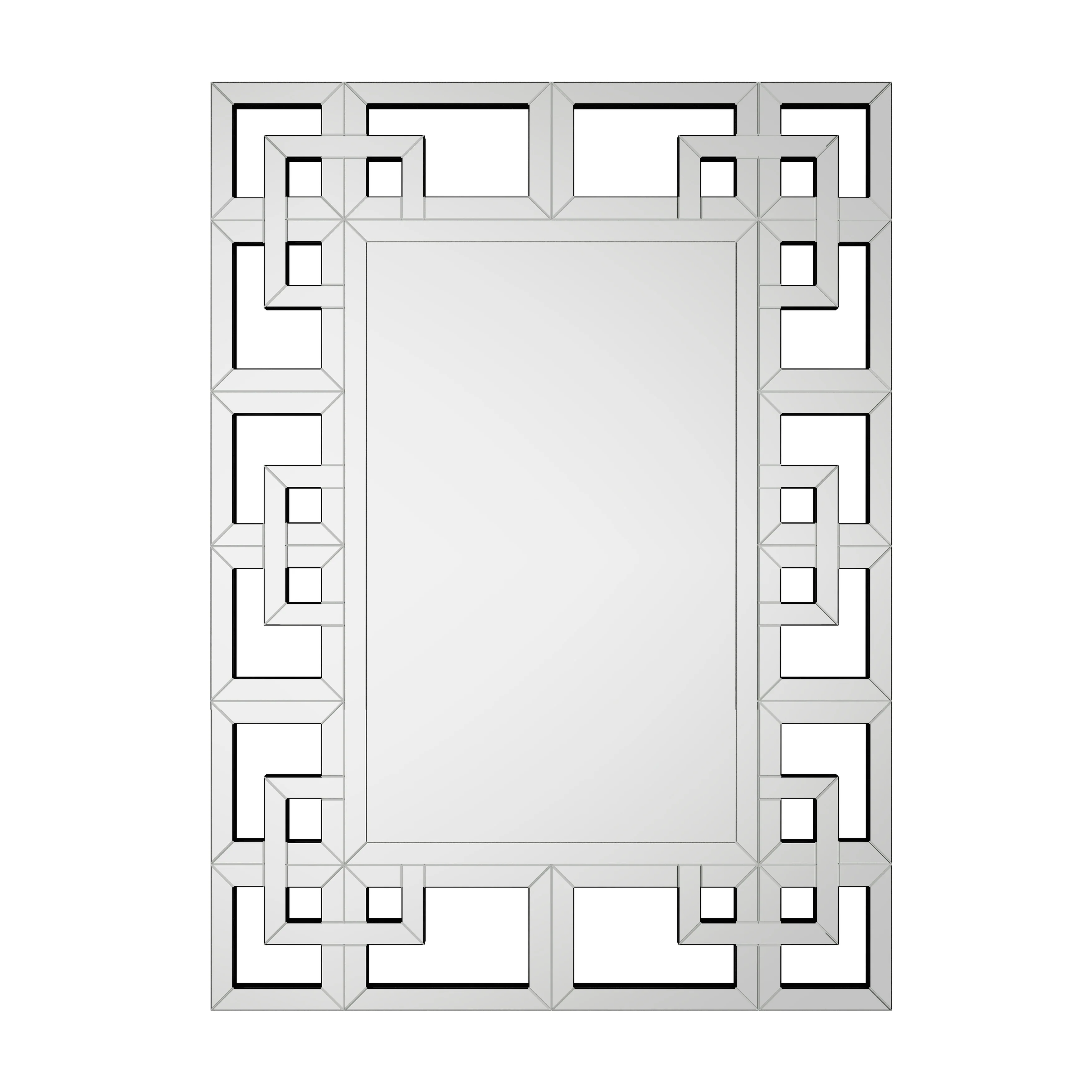 Large Silver Geometric Wall Mirror, Modern Decorative Accent Mirror for Living Room, Bedroom and Entryway - Image 14