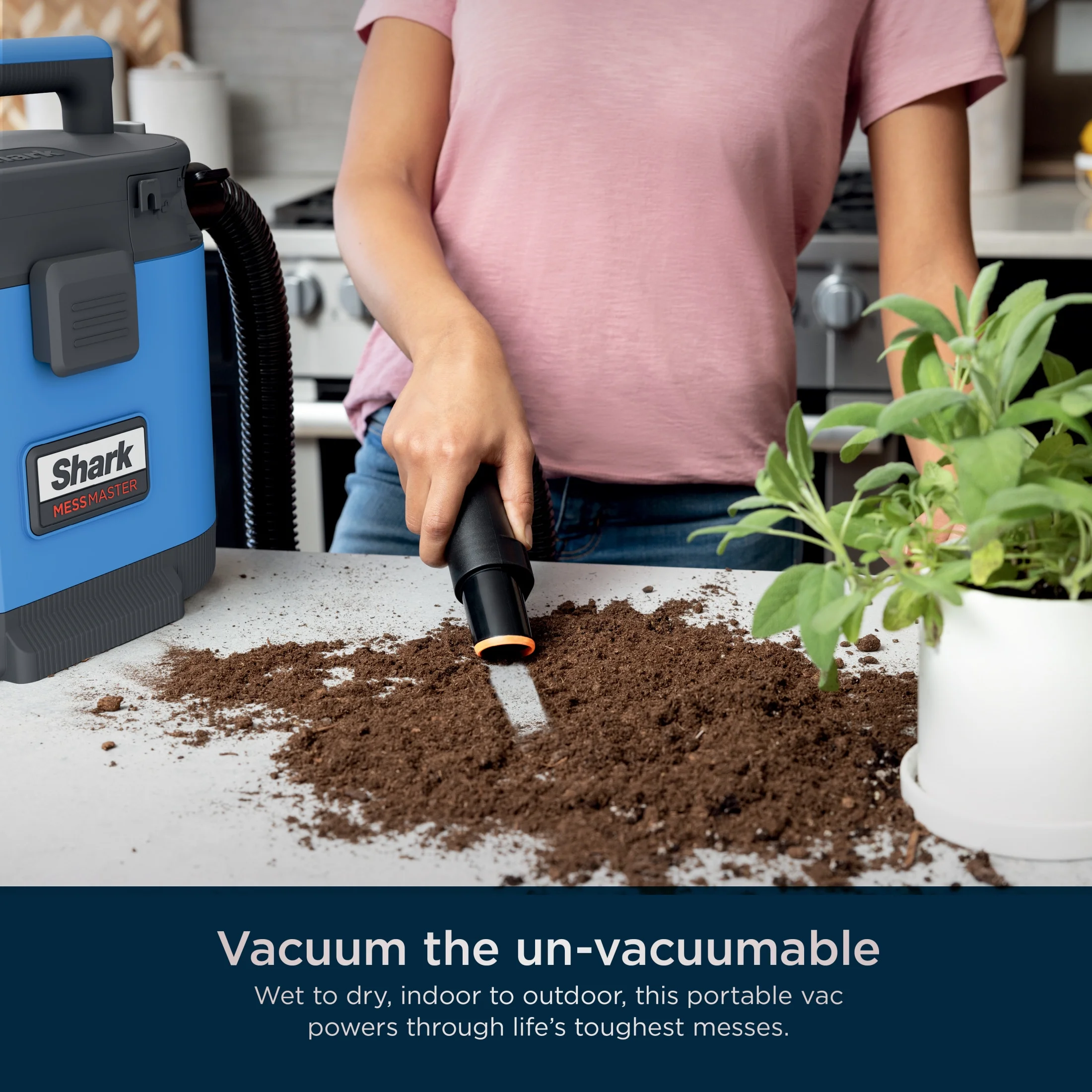 Shark MessMaster Portable Wet and Dry Vacuum for Home, Shop, Garage, 1 Gallon, Corded - Image 7