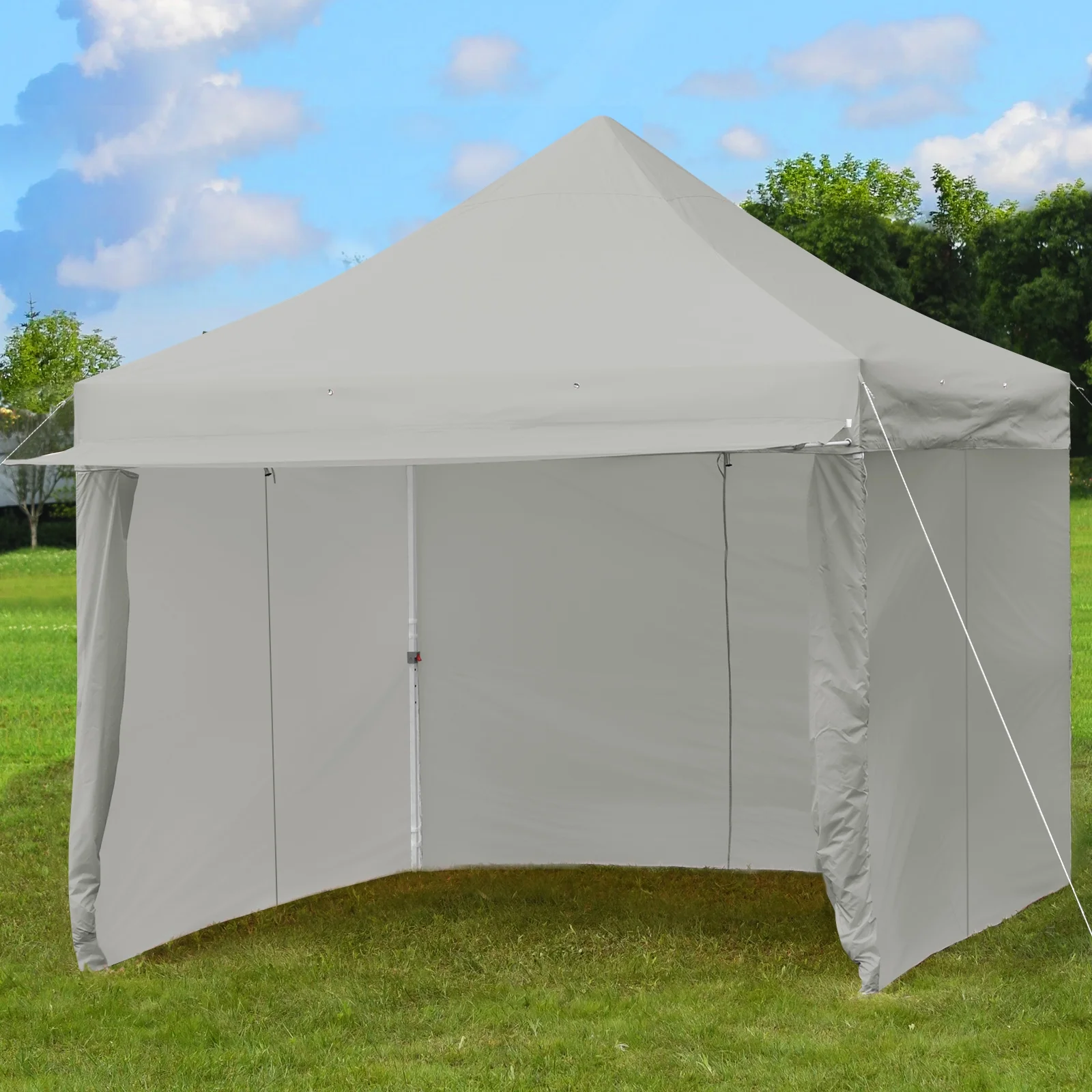 Patiojoy 10x10ft Pop up Tent, 4 Height Adjustment Folding Camping Tent with Awning Blue - Image 34
