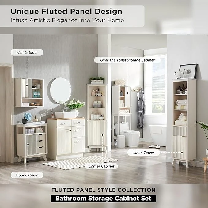 Modern Bathroom Wall Cabinet, Wall Mounted Medicine Storage Organizer with Shelves for Home Organization - Image 16