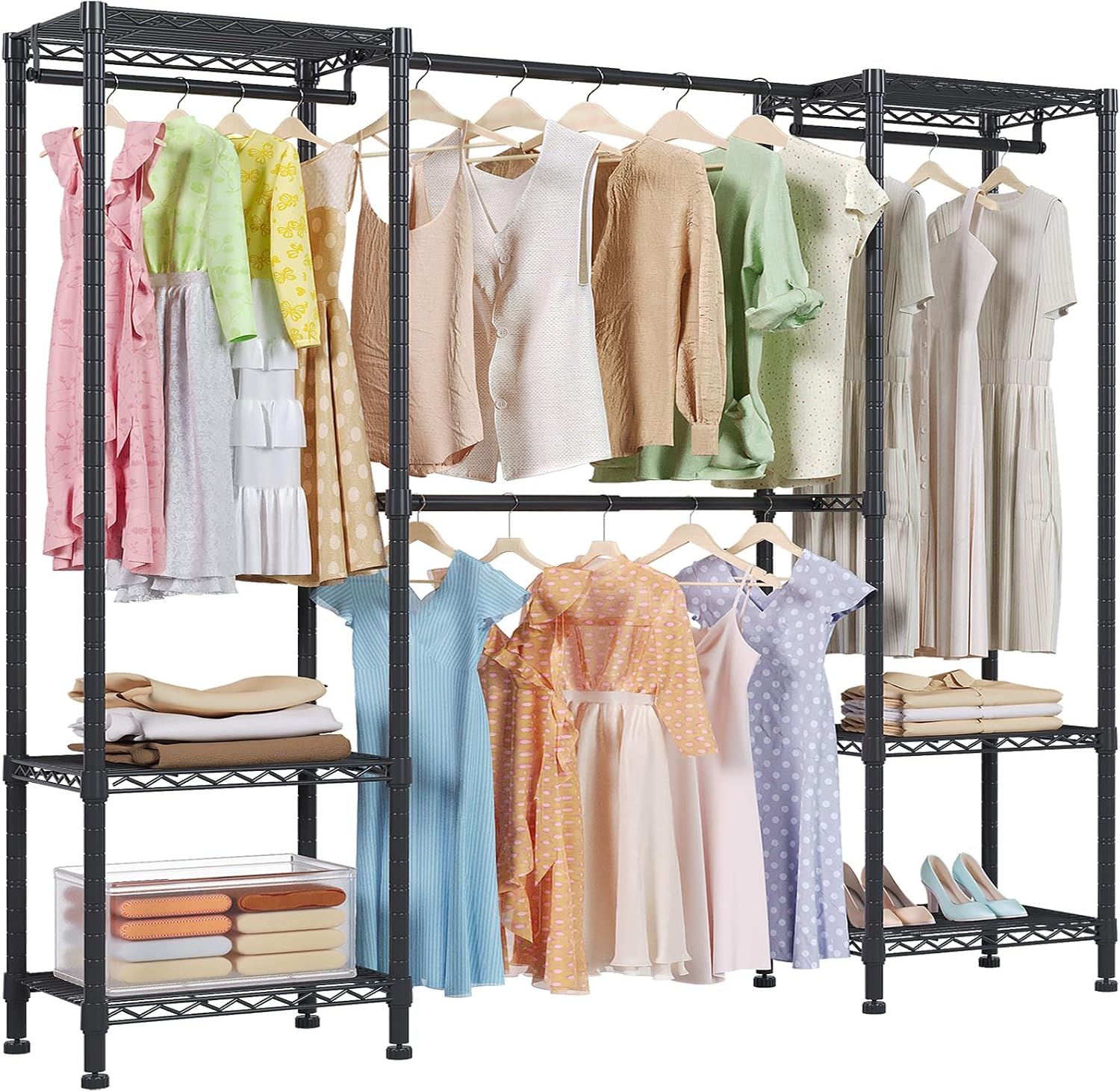 H11 Heavy Duty Clothes Rack White Clothing Rack for Hanging Clothes - Image 4