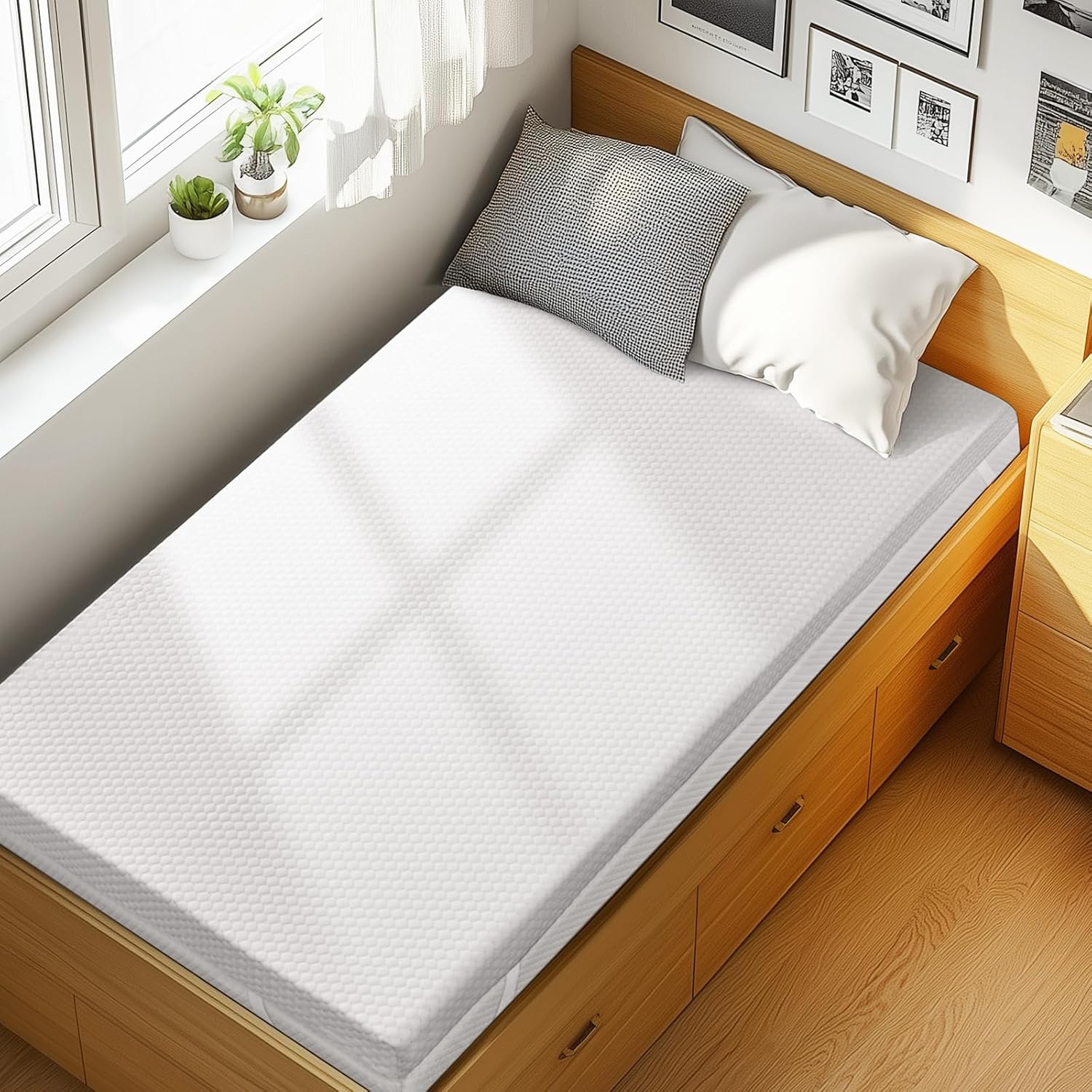 Twin XL 3 Inch Gel Memory Foam Mattress Topper for Dorm - Image 4