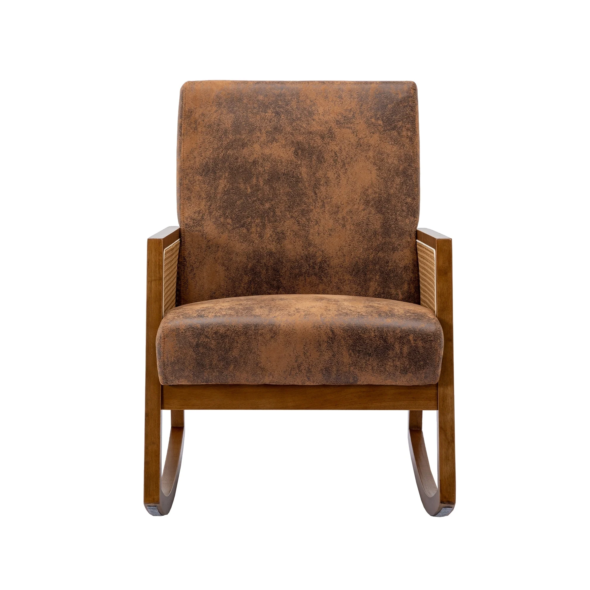 Upholstered Tall Back Rocking Chair, Smooth Gliding Accent Armchair for Comfortable Living Room Seating - Image 2