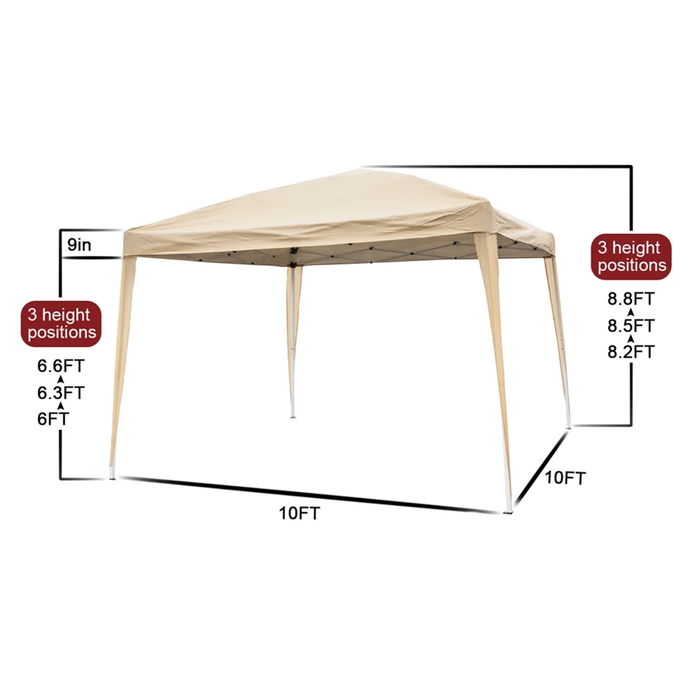 Spaco 10x10 FT pop up canopy with 2 Windows And 2 Doors, Instant Canopies Portable Gazebo UV Resistant Waterproof Enclosed Canopy Tent for Outdoor Events, Patio, Backyard, Party, Khaki - Image 11