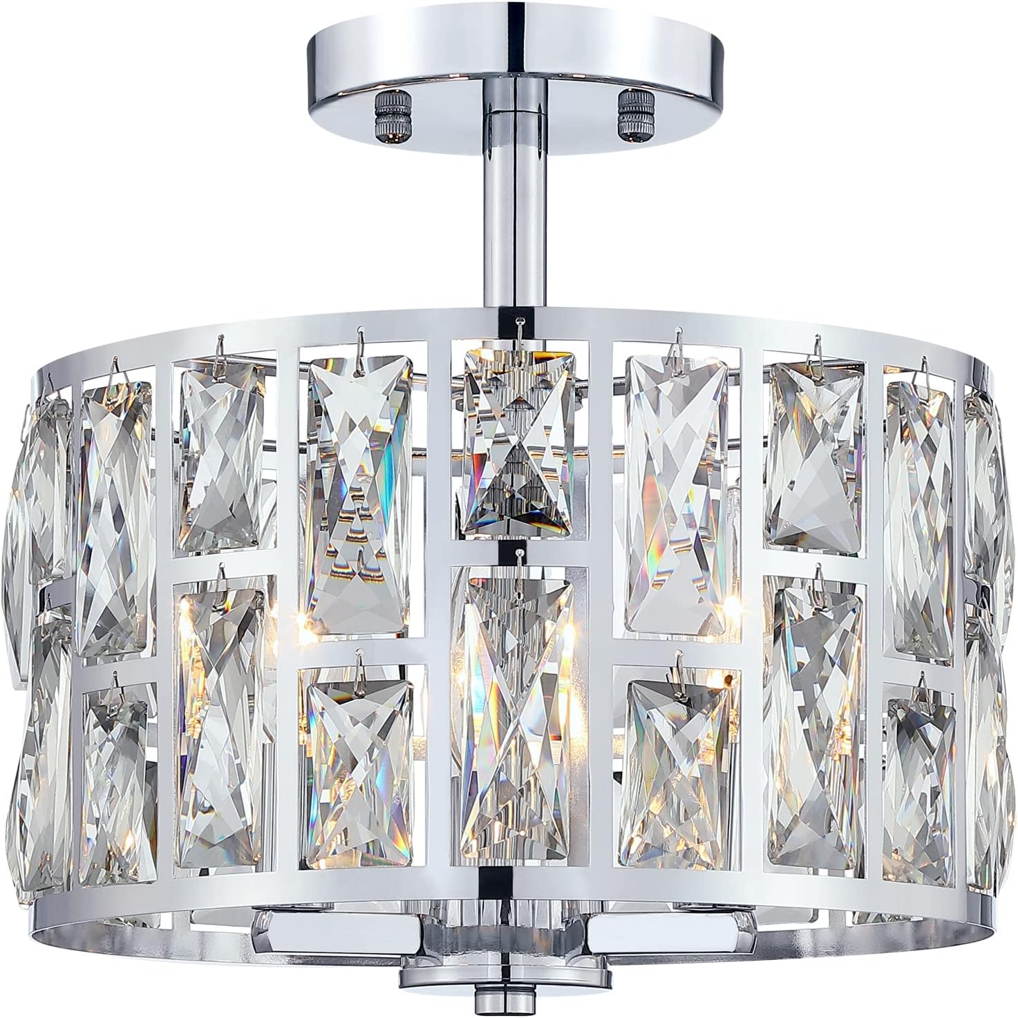 Modern Crystal Pendant Light Fixture 3-Pack, Matte Black Finish Hanging Lighting, Crystal Chandelier for Living Room, Kitchen, Hallway - Image 17