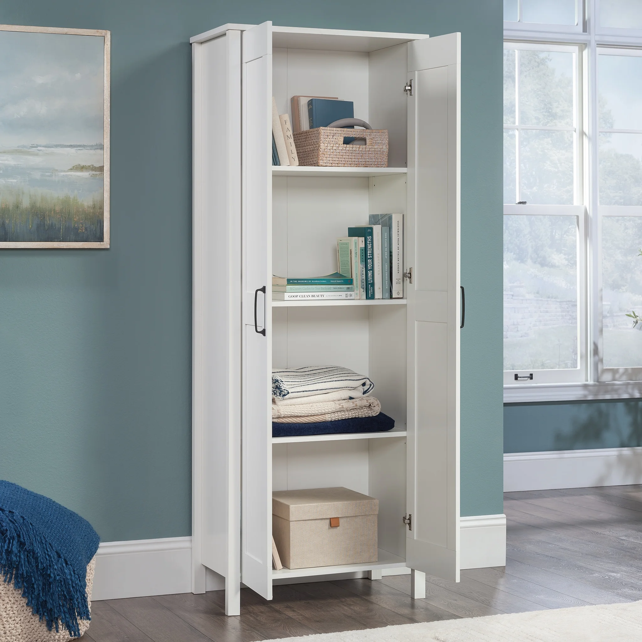 Sauder Two-Door Storage Cabinet, White Finish - Image 14