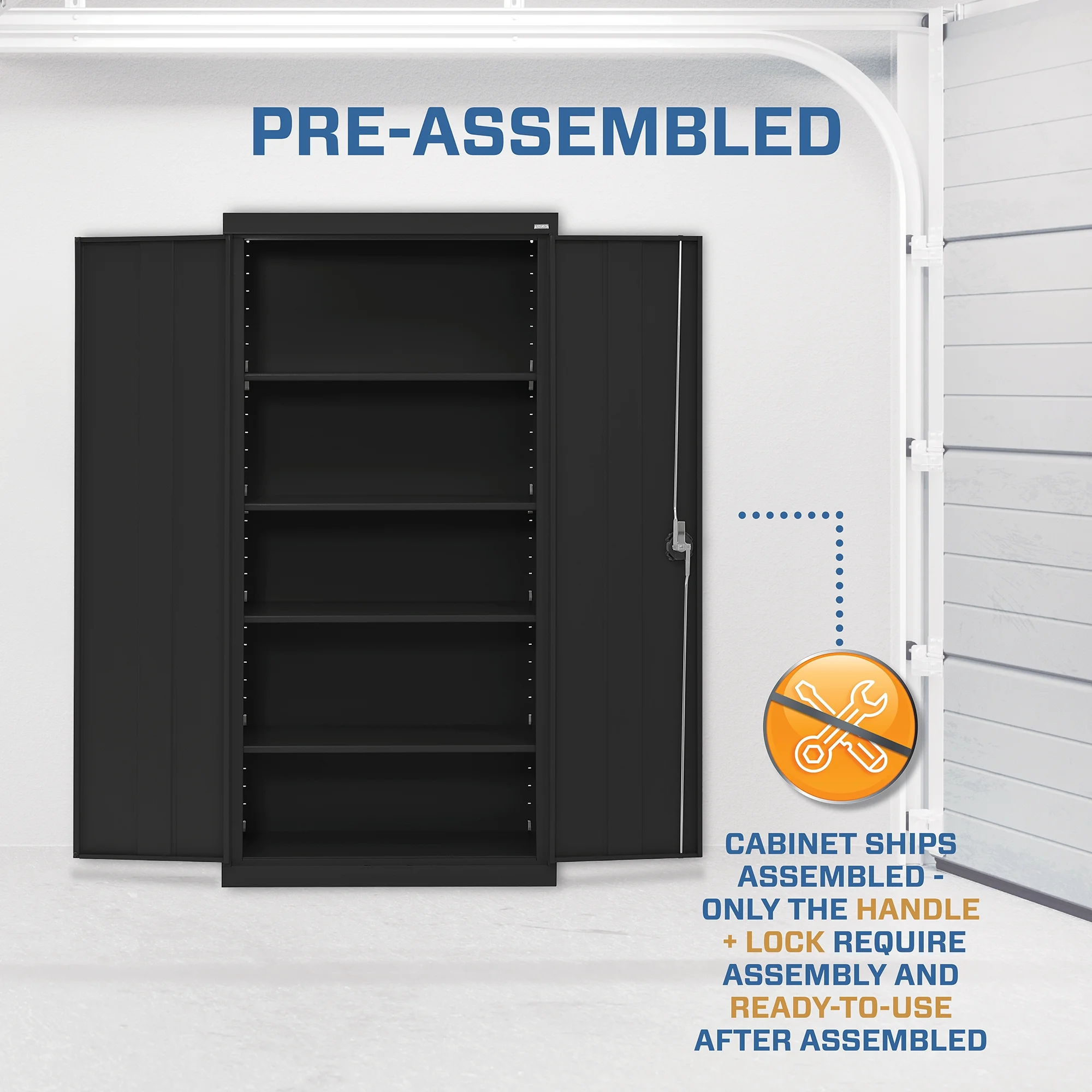 Sandusky Lee 20-Gauge 5-Shelf Welded Steel Freestanding Garage Storage Cabinet, Black - Image 20