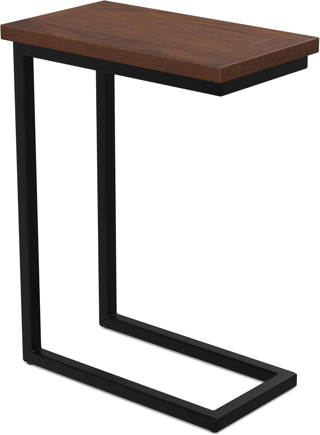 18" Wide Solid Wood C-Side End Table, Dark Cognac Brown - Image 8