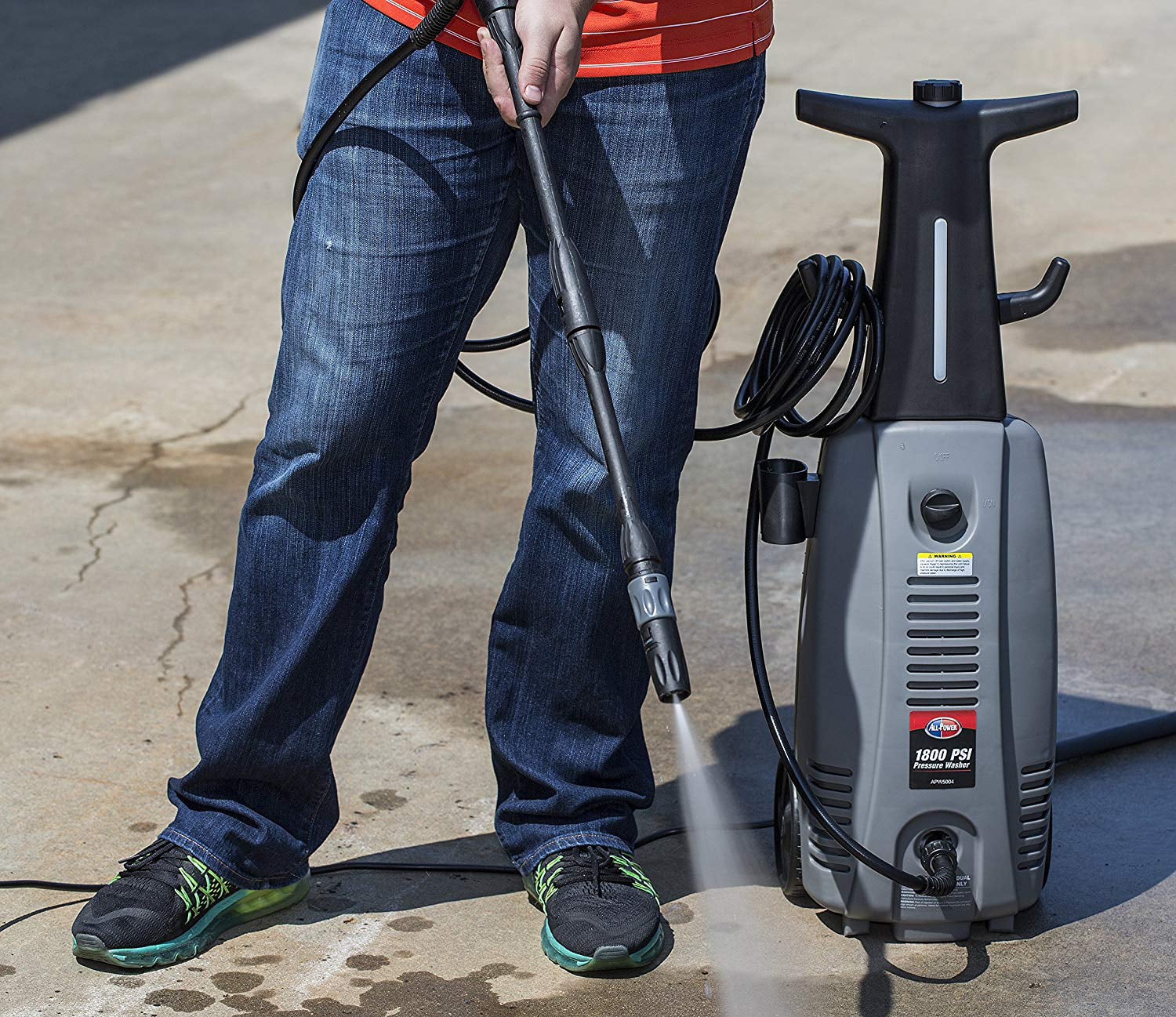 All Power 1800 PSI 1.6 GPM Electric Pressure Washer, Power Washer With Hose Reel for House, Walkway, Car and Outdoor Cleaning, APW5004 - Image 2