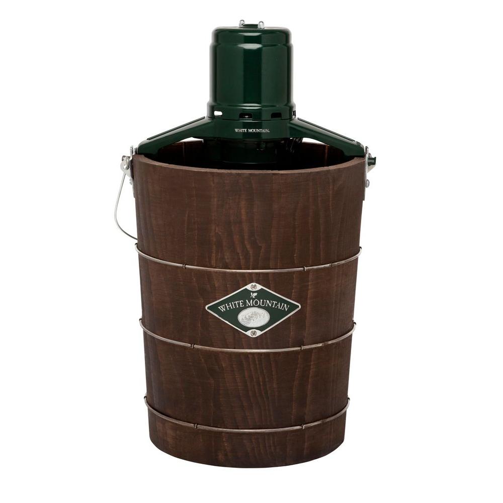 6-Quart Electric Ice Cream Maker, Green and Brown - Image 4