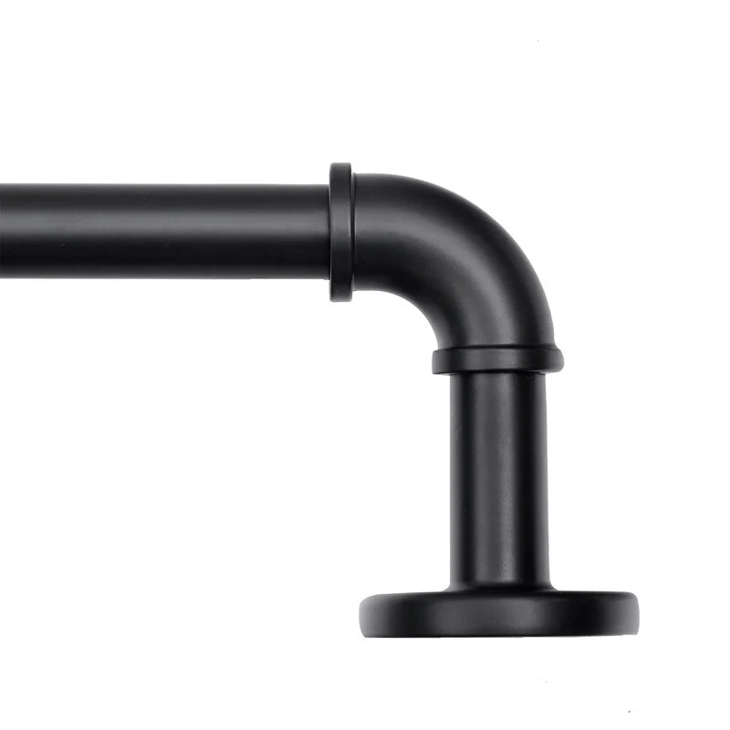 1 Inch Industrial Curtain Rods for Windows, Blackout Wrap-Around Rods, Rustic Matte Black - Image 4