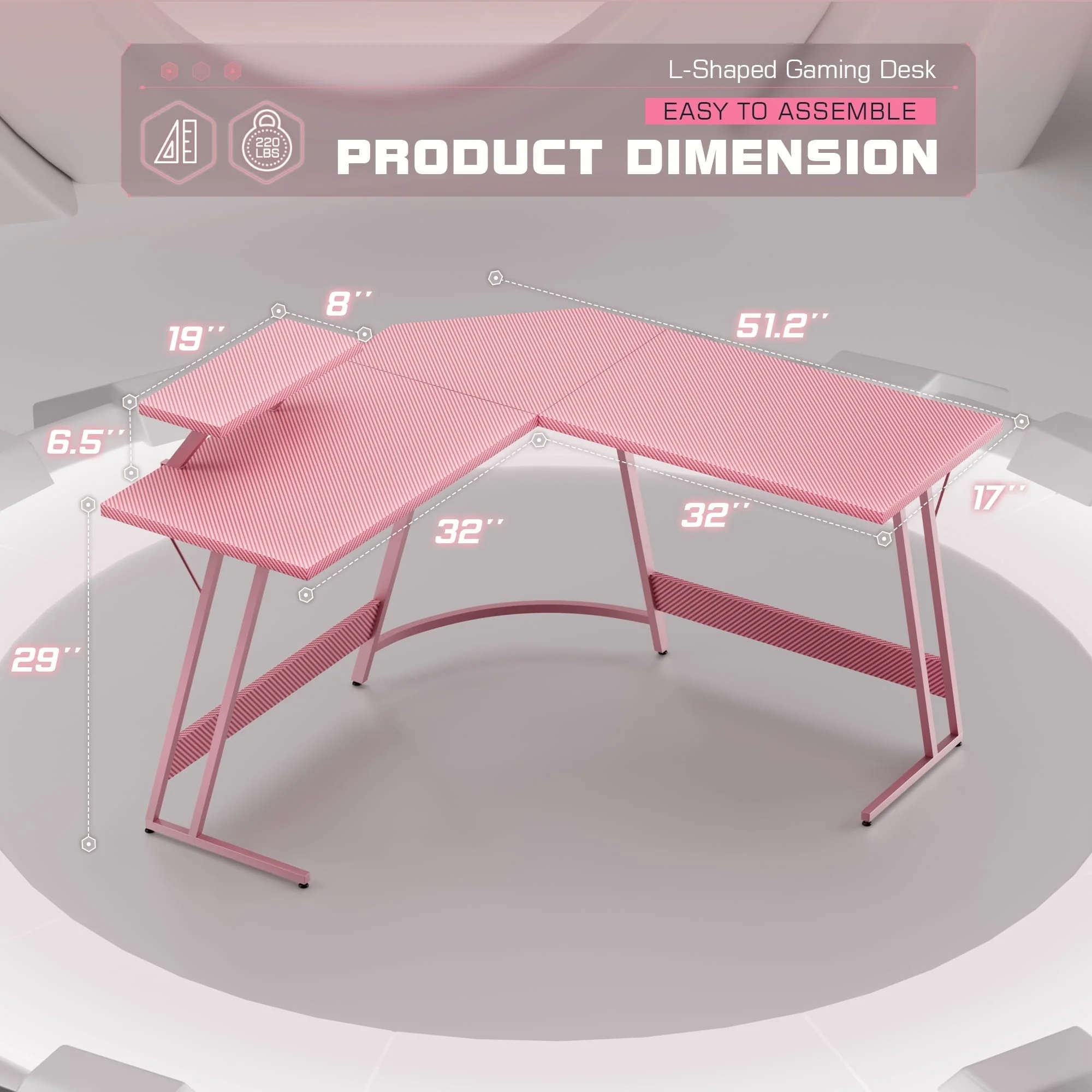 L-Shaped Gaming Desk, Computer Corner Desk and Office Writing Desk for Home - Image 34