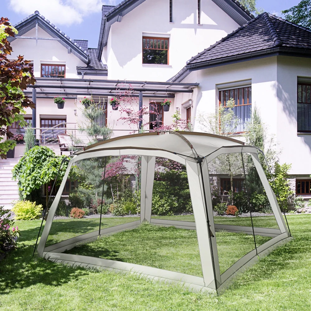 Outsunny 12' x 12' Screen House Room, UV50+ Screen Tent with 2 Doors and Carry Bag, Easy Setup, for Patios Outdoor Camping Activities - Image 6