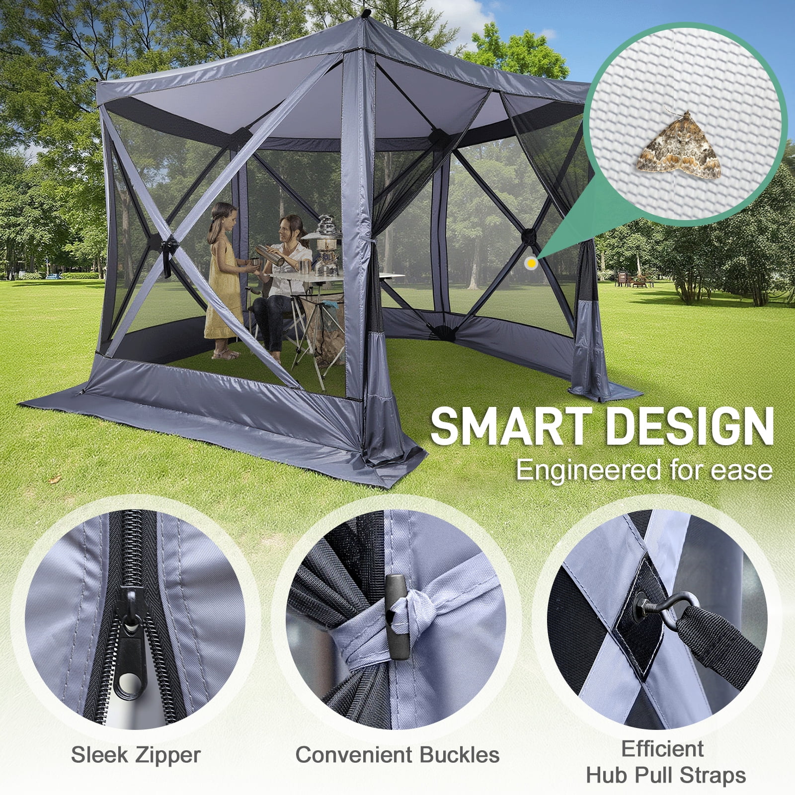 UBesGoo 10 x 10 Ez Pop Up Gazebo Canopy Tent with Mosquito Netting for Patio, Camping and Picnic Includes Carry Bag - Image 10