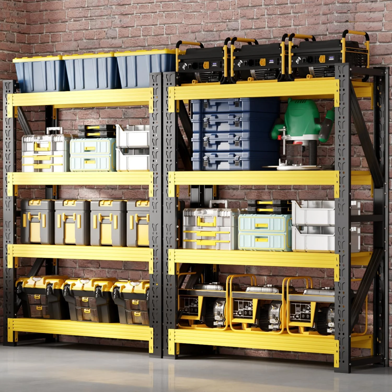 59" W Garage Shelving,5-Tier Heavy Duty Shelving Unit,3000LBS Adjustable Metal Storage Shelves,Storage Rack Units for Industrie,Shed,Warehouse,Basement,Black,59" W x 20" D x 72" H - Image 21
