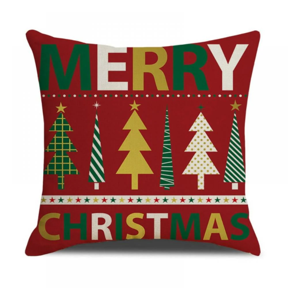 Christmas Pillow Covers 18x18 Set of 4, Red Pillow Covers Winter Rustic Linen Christmas Throw Pillows, Outdoor Decorative Farmhouse Holiday Pillow Cases for Home Sofa Couch Christmas Decorations - Image 5