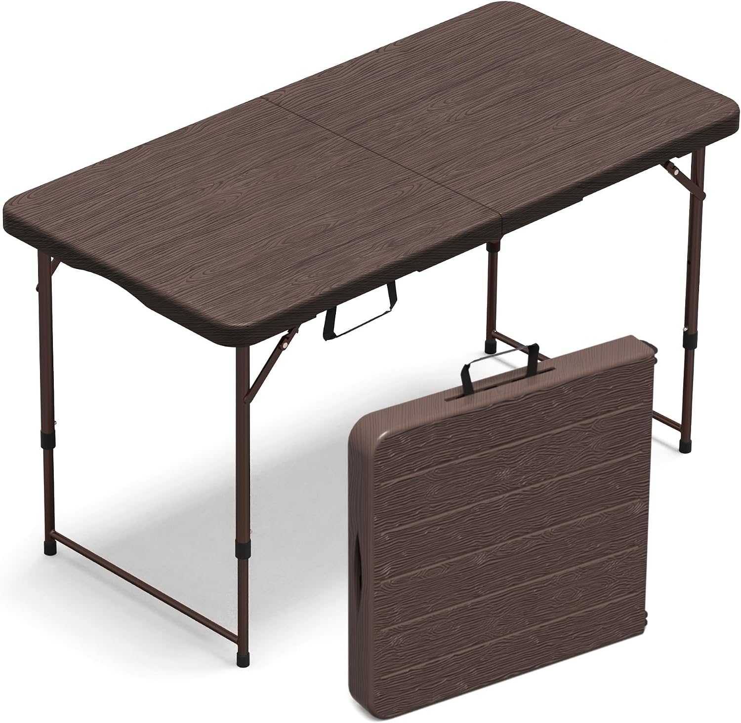 6 Foot Folding Table 2 Pack, 6 FT Foldable Plastic Table, Heavy Duty - Image 2