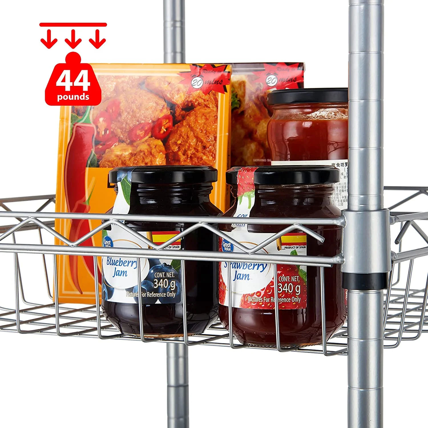 6 Tier Wire Shelving Unit with Wheels Baskets Storage Rack Corner Shelves Adjustable Shelf Closet Bathroom Organizers Metal Pantry Kitchen Garage Laundry Room 13.5" D x 13.5" W x 63" H Silver - Image 9