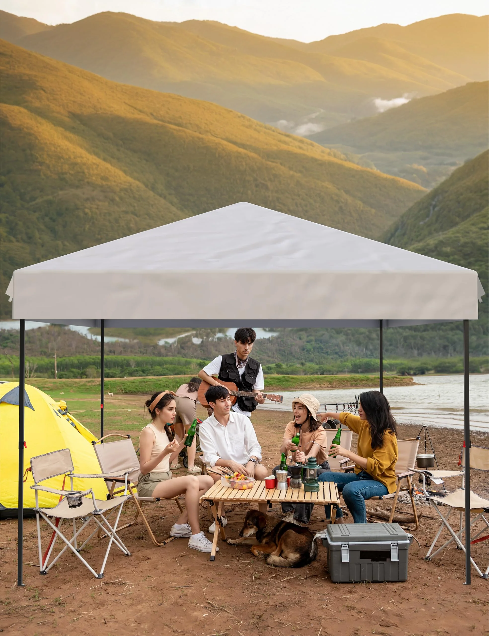 Danolapsi 10x10 Ft Pop Up Canopy Tent Easy One Person Set-up,Easy Outdoor Sun Shade,Instant Portable Shelter with 4 Stakes,4 Ropes,4 Sandbags for Patio, Outdoor Activities - Image 6