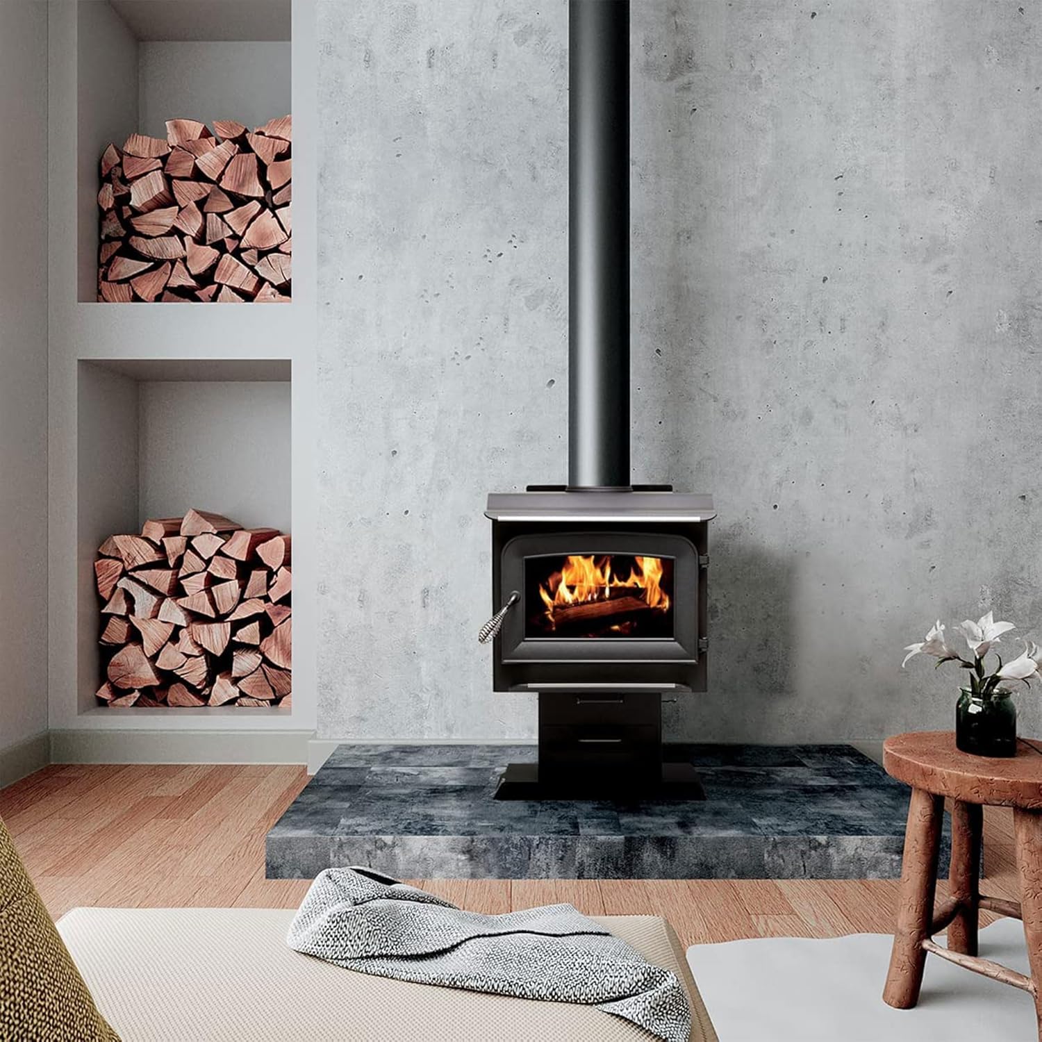 AW1120E-P 1200 Sq. Ft. Pedestal Wood Stove - Image 7